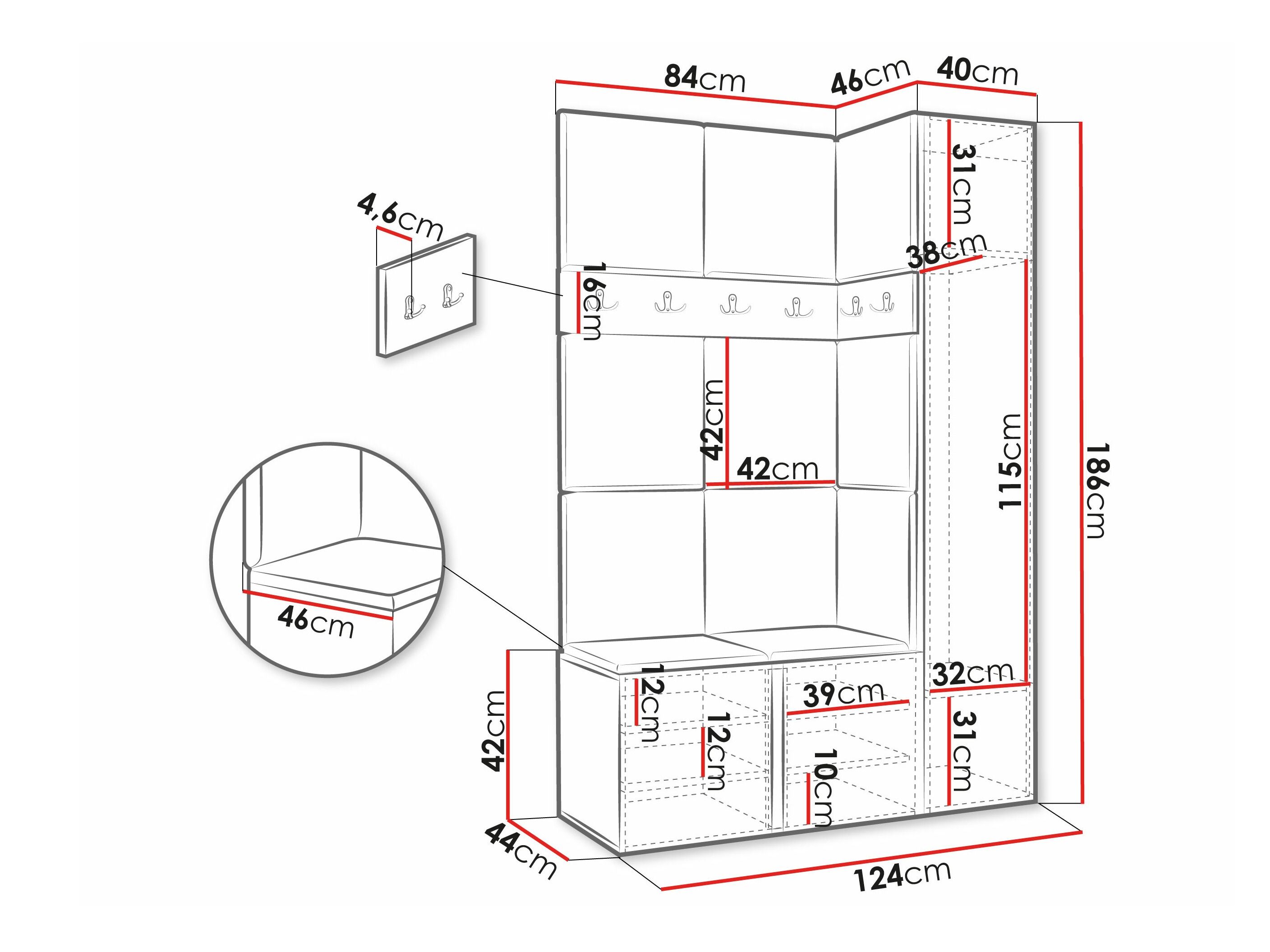 Hallway set Pinis IX (White)