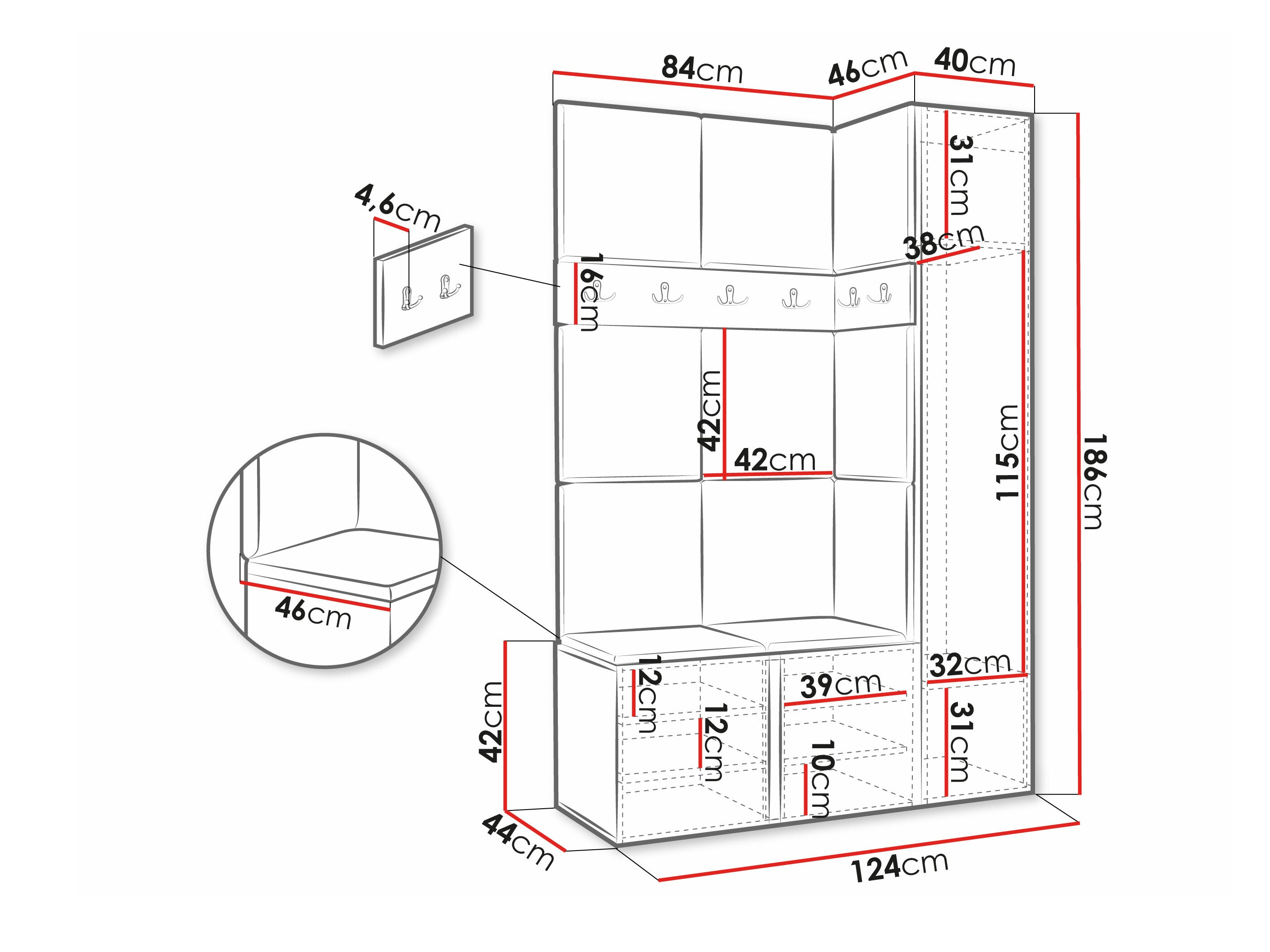 Hallway set Pinis IX (White)
