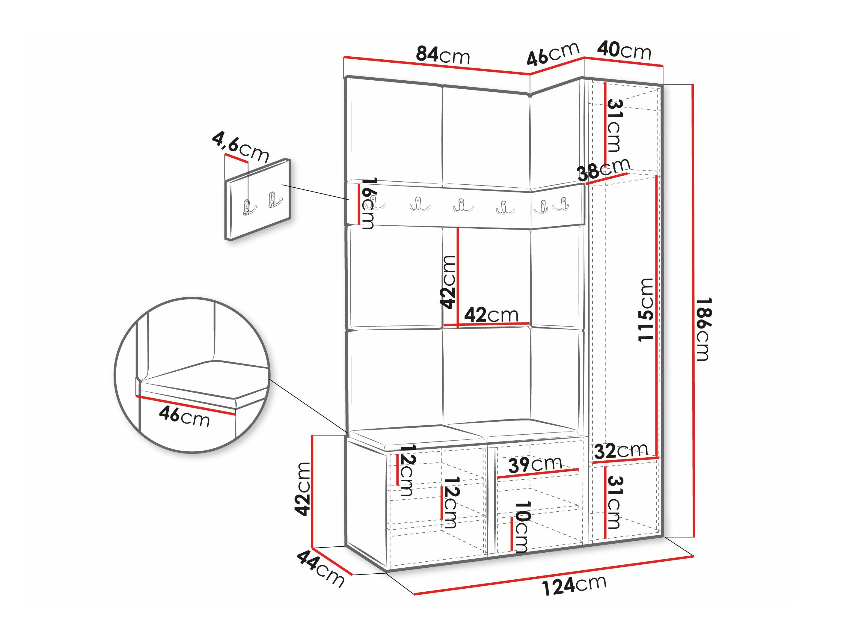 Hallway set Hartford 277 (White)