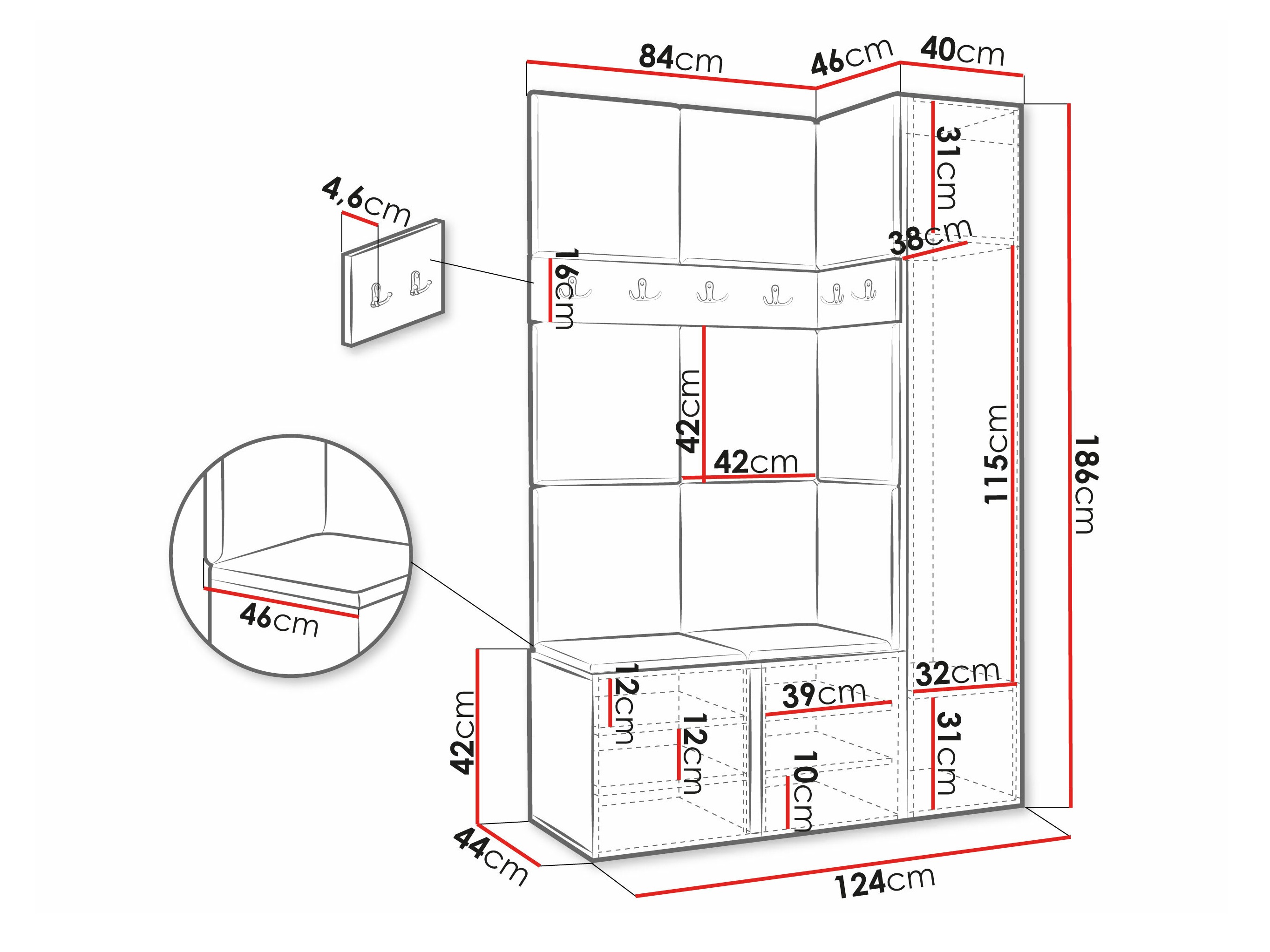 Hallway set Hartford 277 (White)