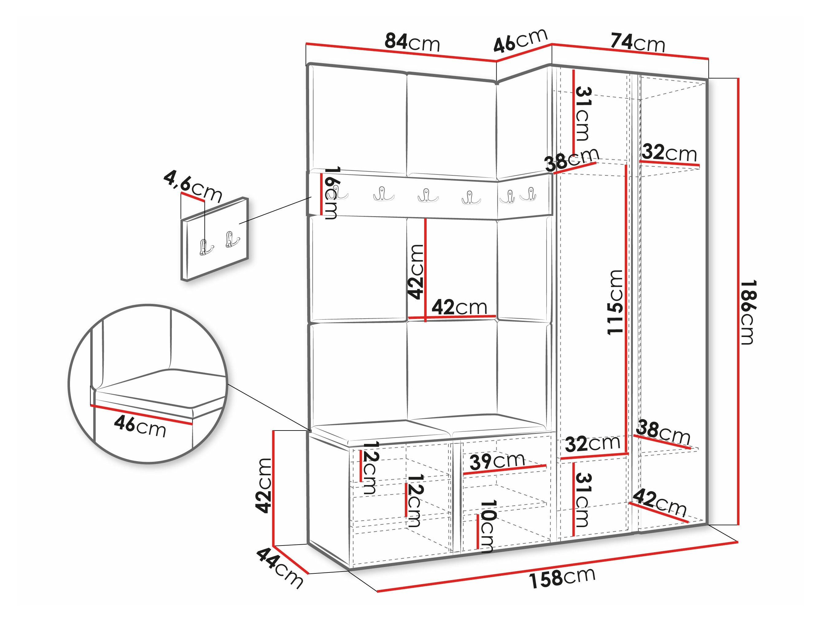 Hallway set Pinis X (Graphite)