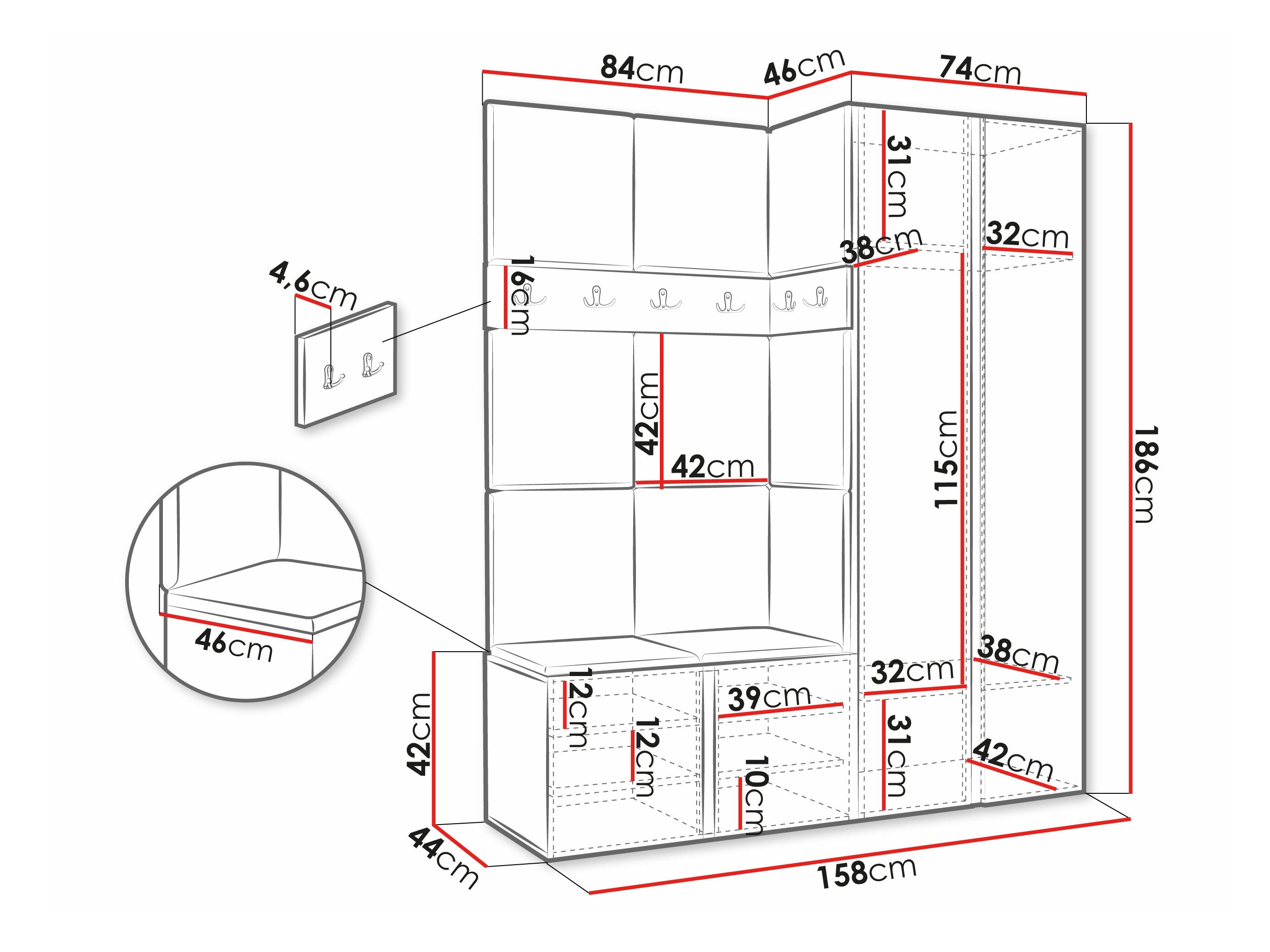 Hallway set Pinis X (Graphite)