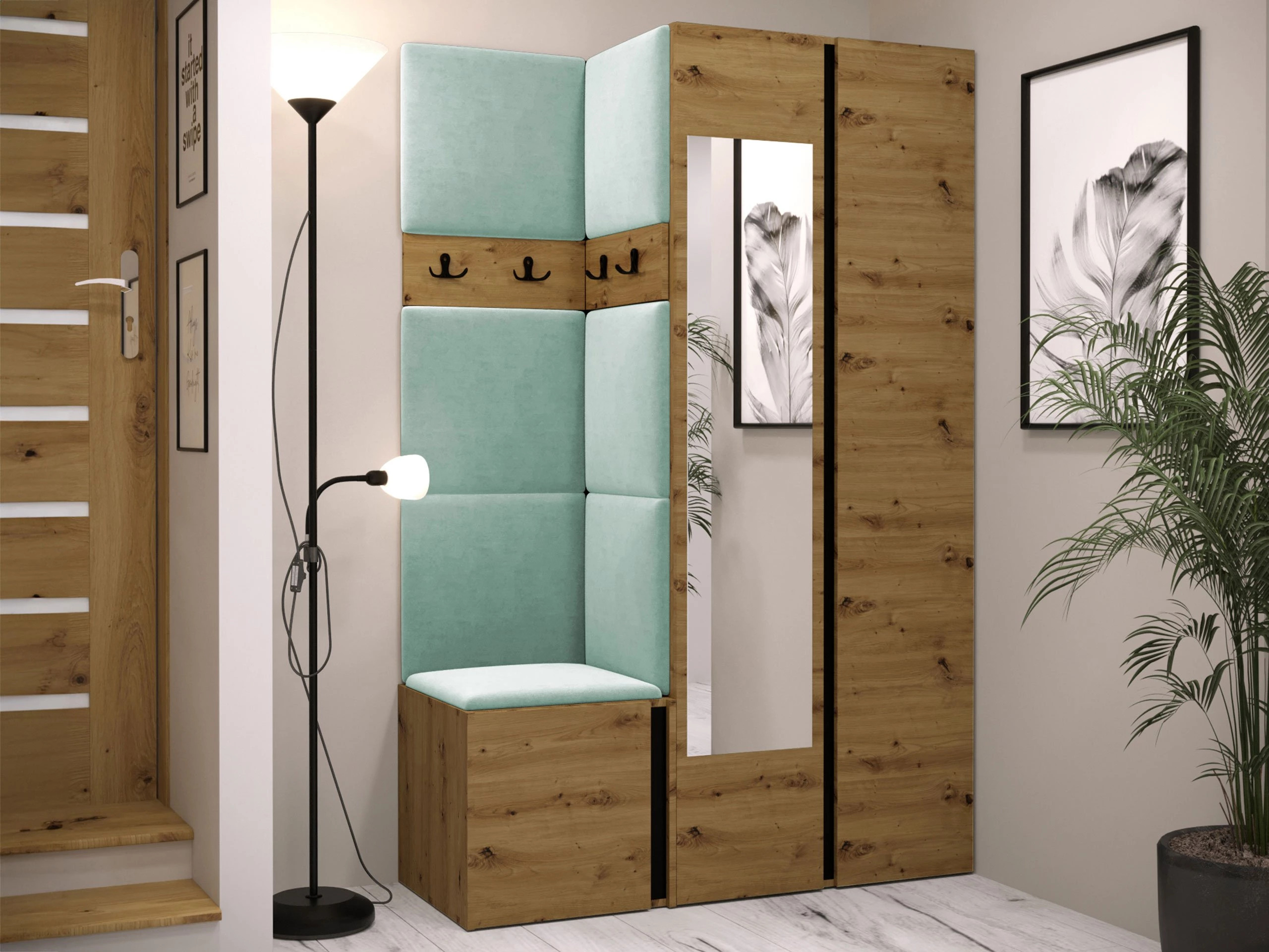 Hallway set Pinis XXVI (Artisan oak + Black)
