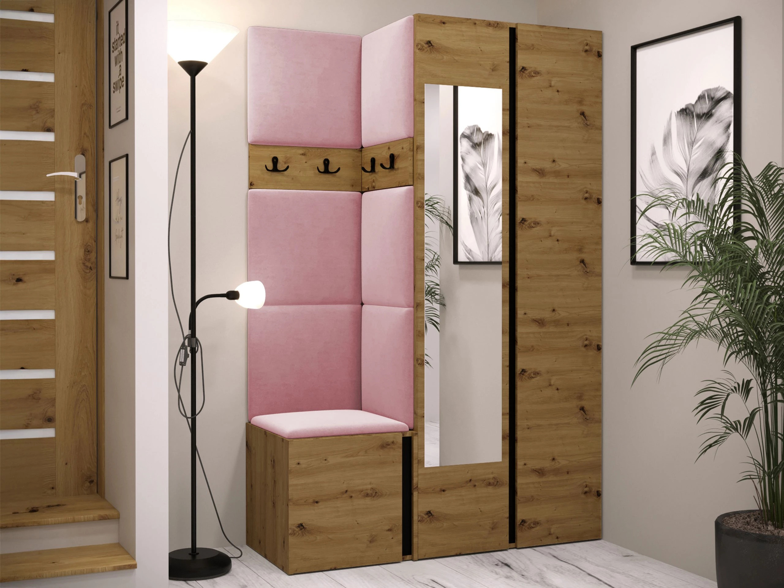 Hallway set Pinis XXVI (Artisan oak + Black)