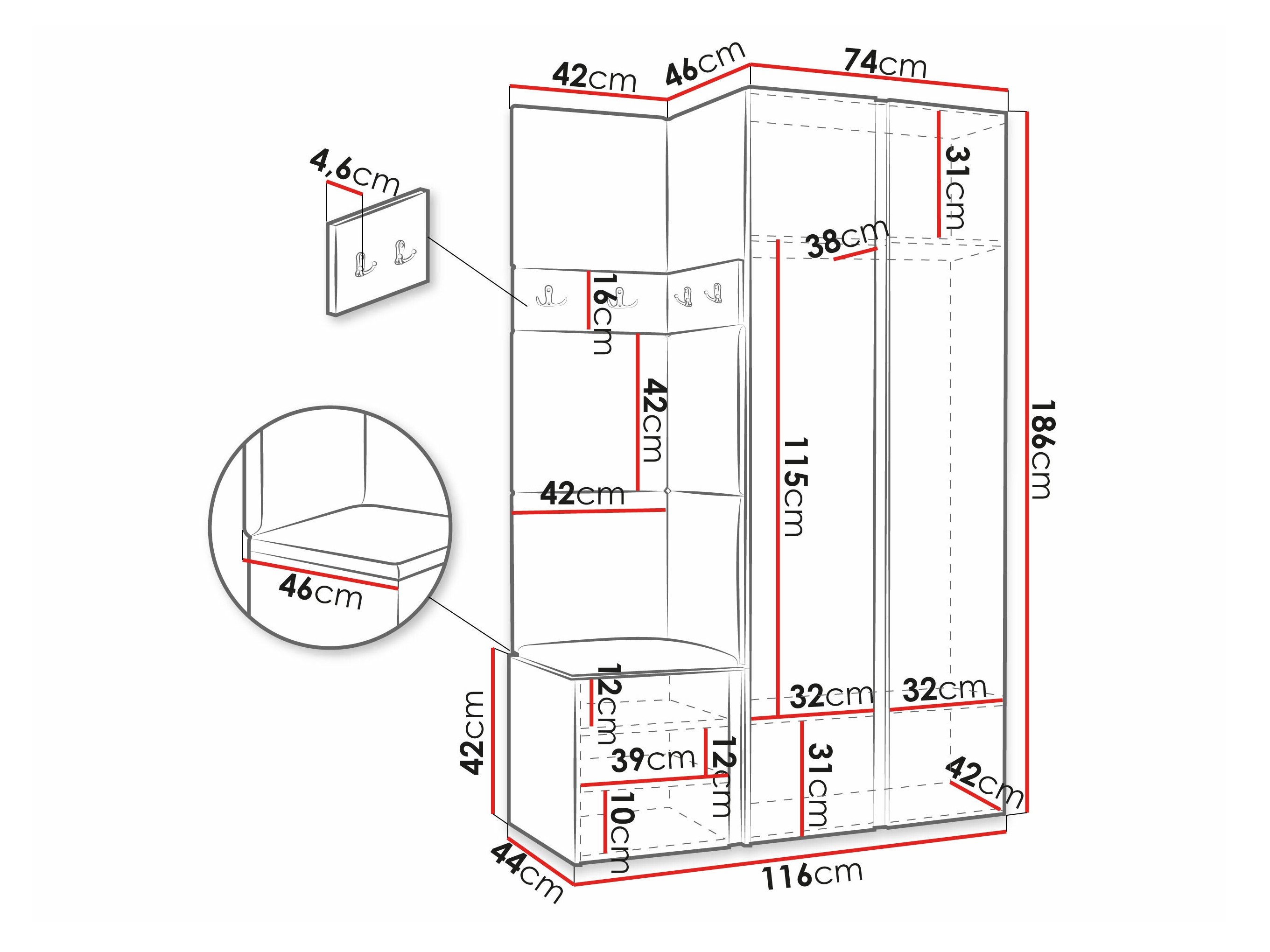 Hallway set Pinis XXVI (Graphite)