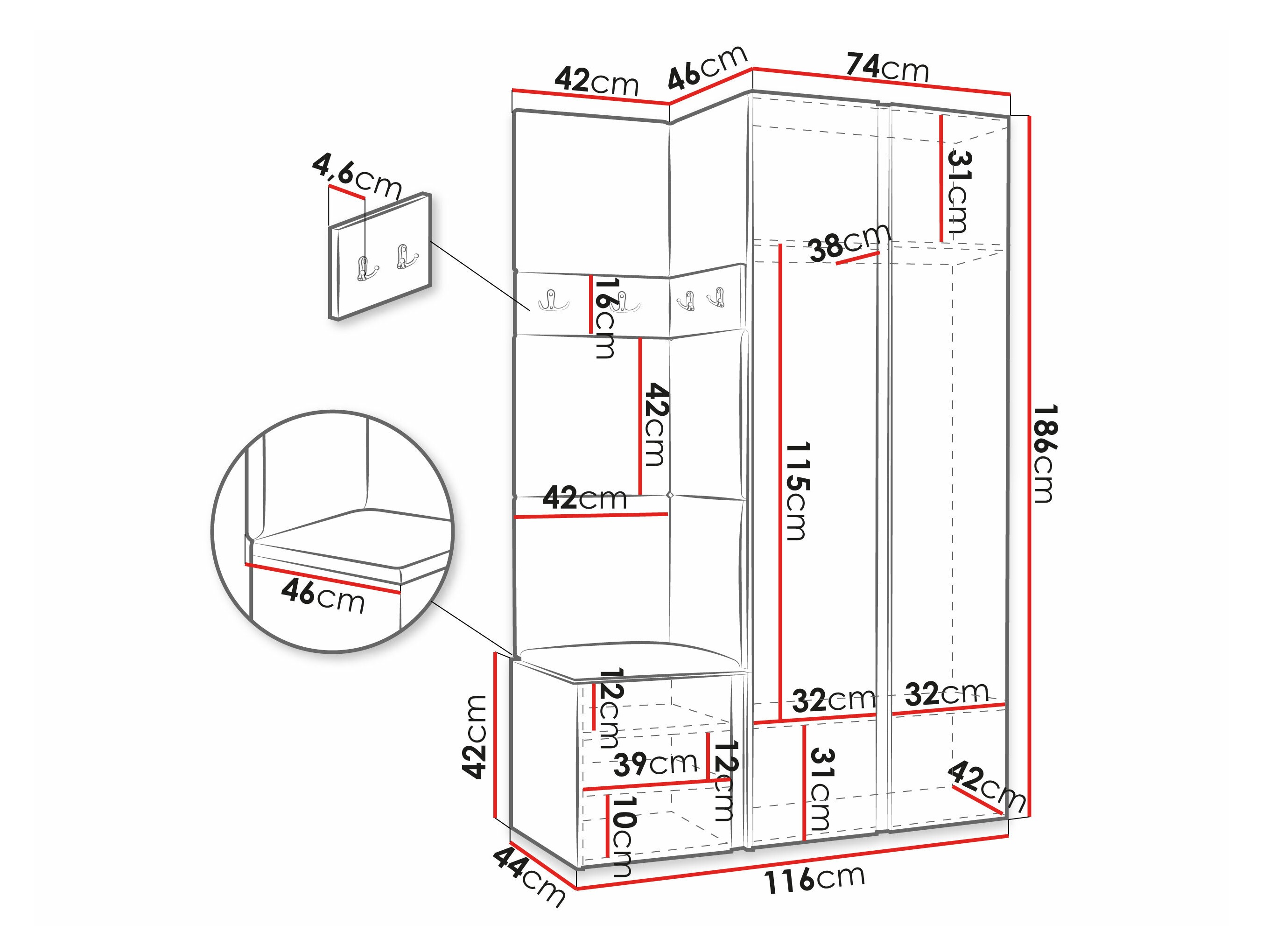 Hallway set Pinis XXVI (Graphite)