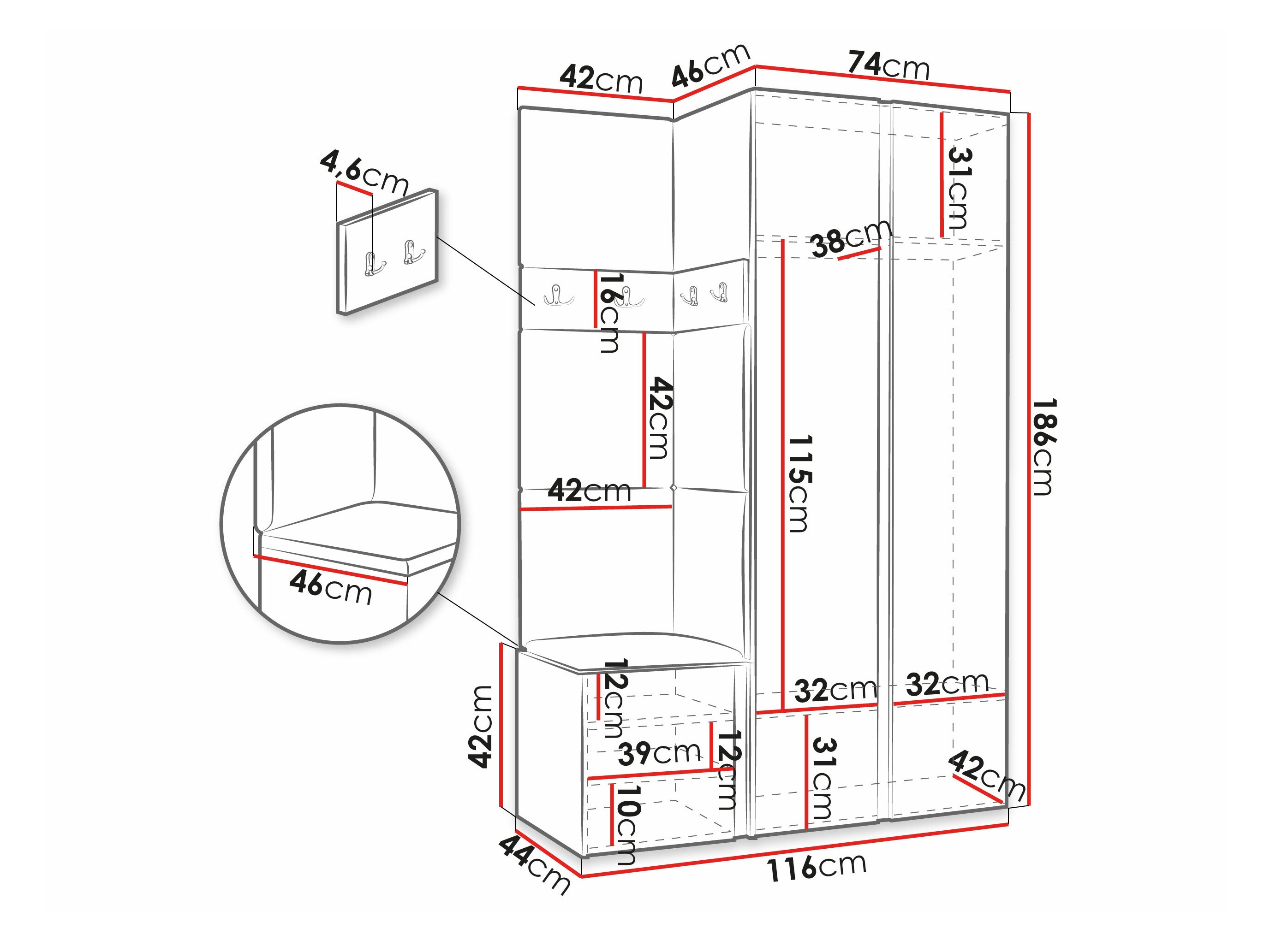 Hallway set Pinis XXVI (Graphite)