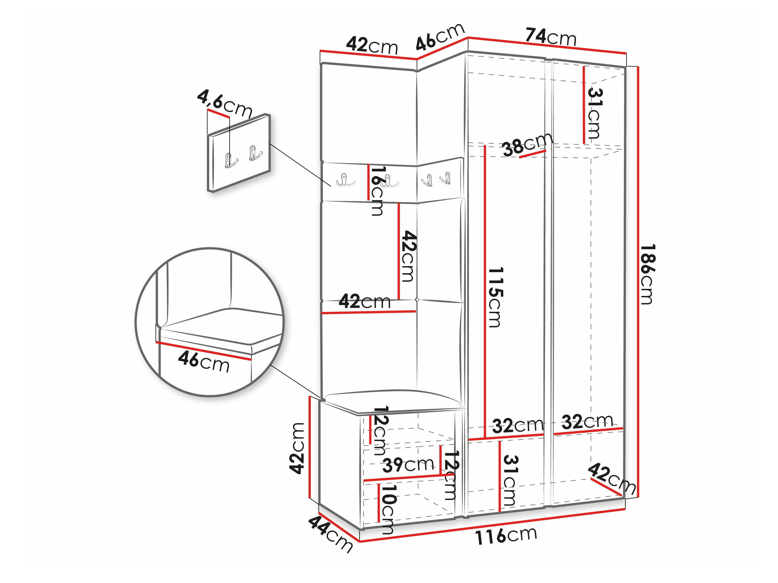 Hallway set Pinis XXVI (Graphite)