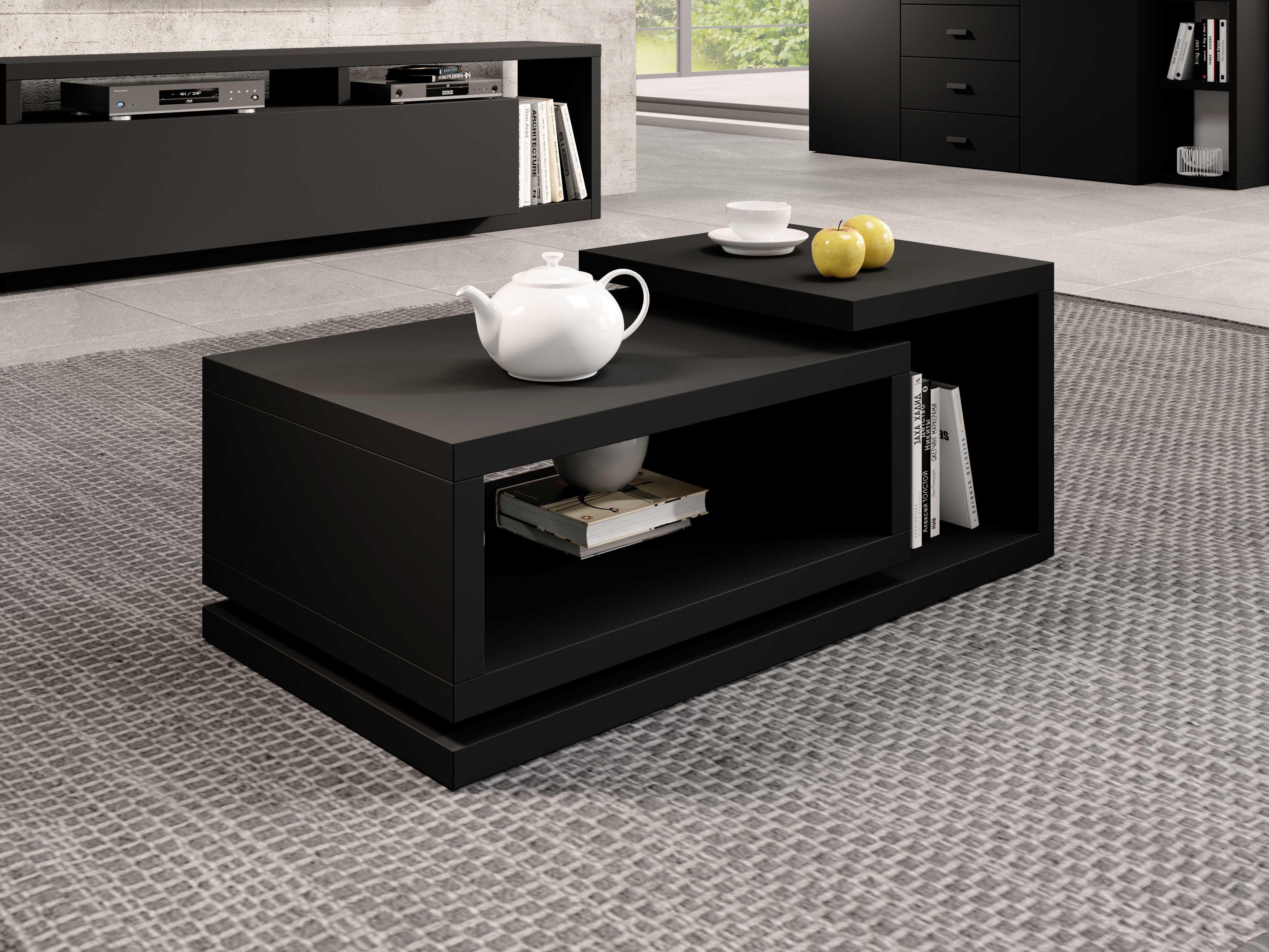 Coffee table Lutiva 104 (Matte black)