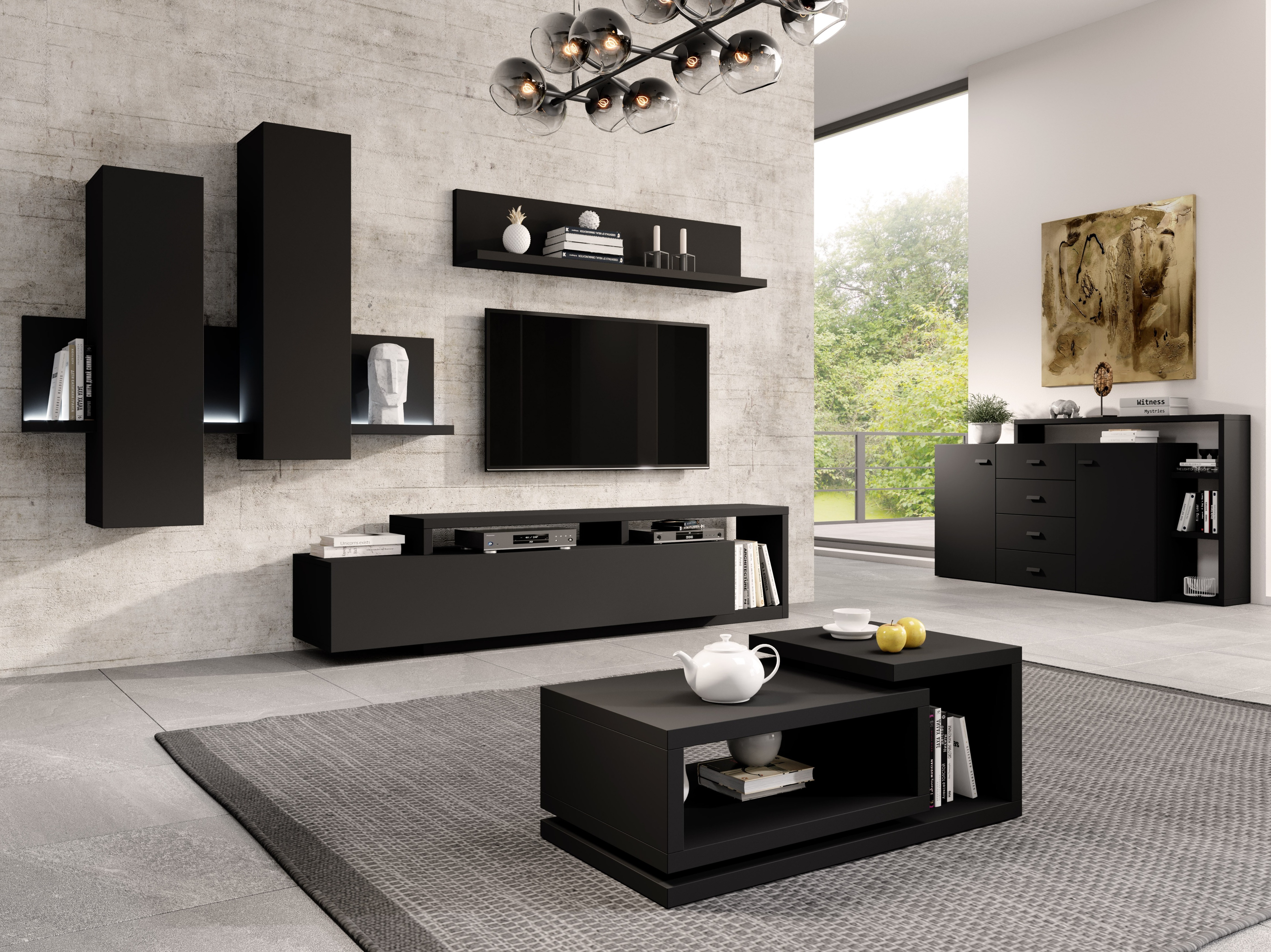 Coffee table Lutiva 104 (Matte black)