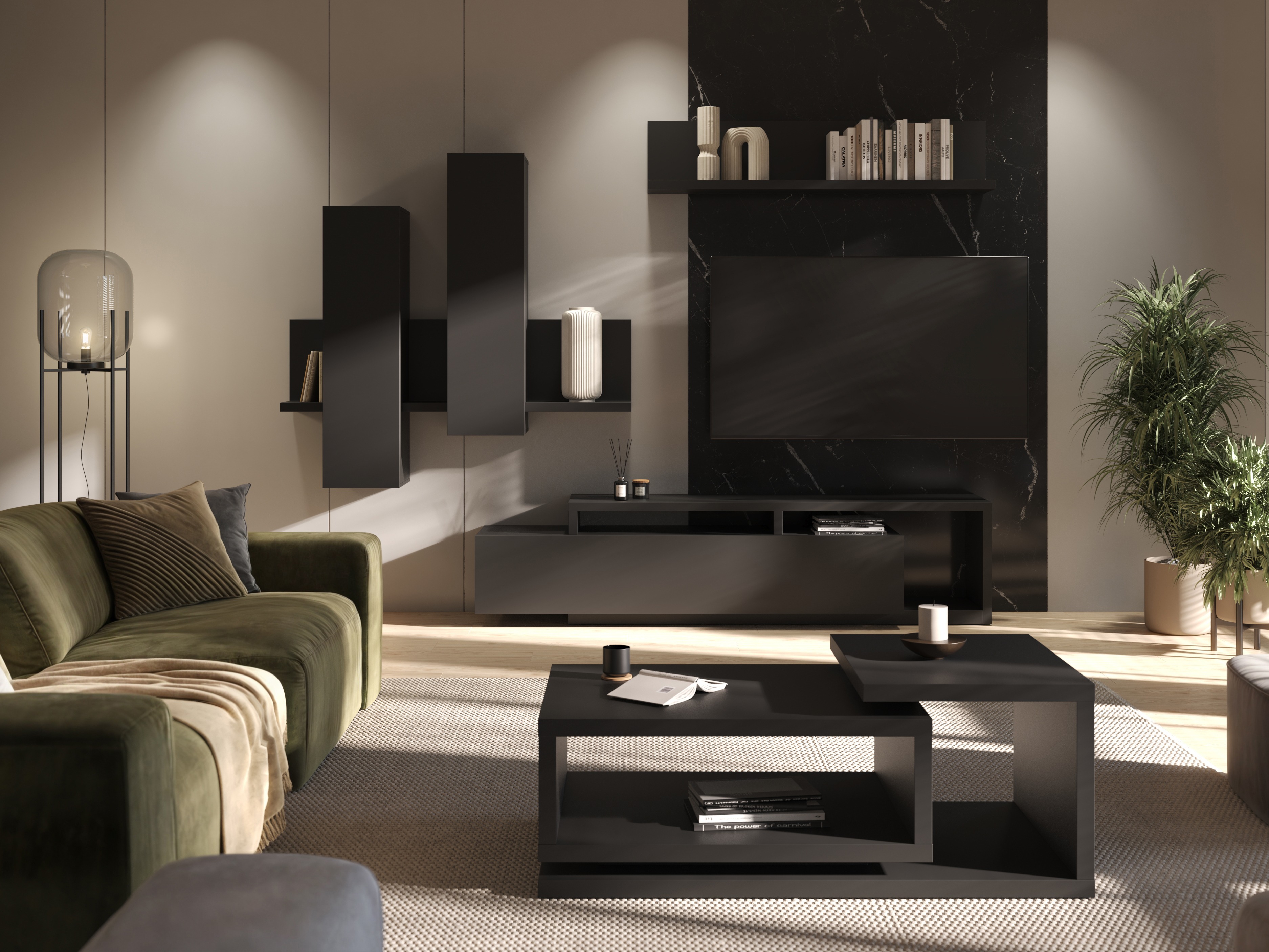 Coffee table Lutiva 104 (Matte black)