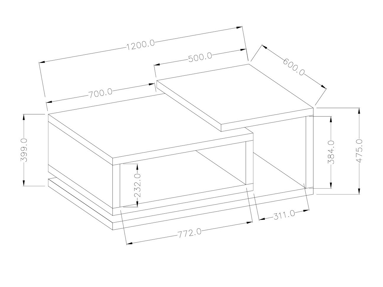 Coffee table Lutiva 104 (Oak)