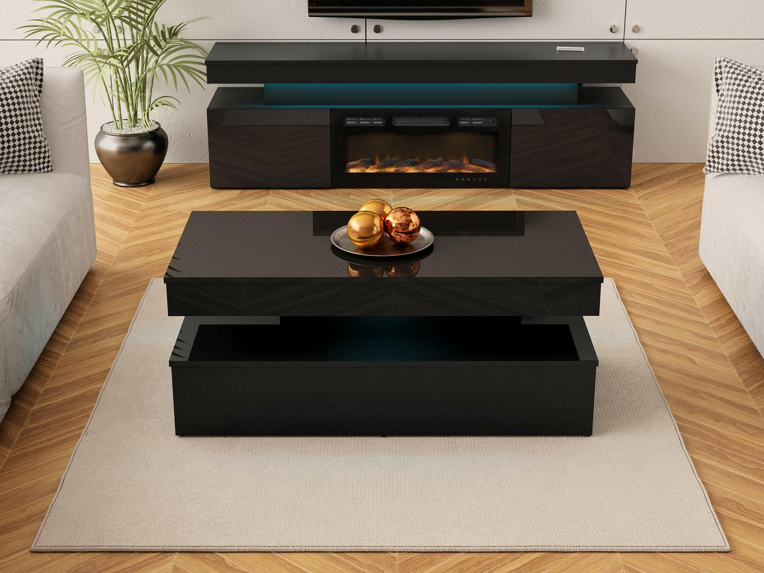 Coffee table Monfero (Black + Glossy black)