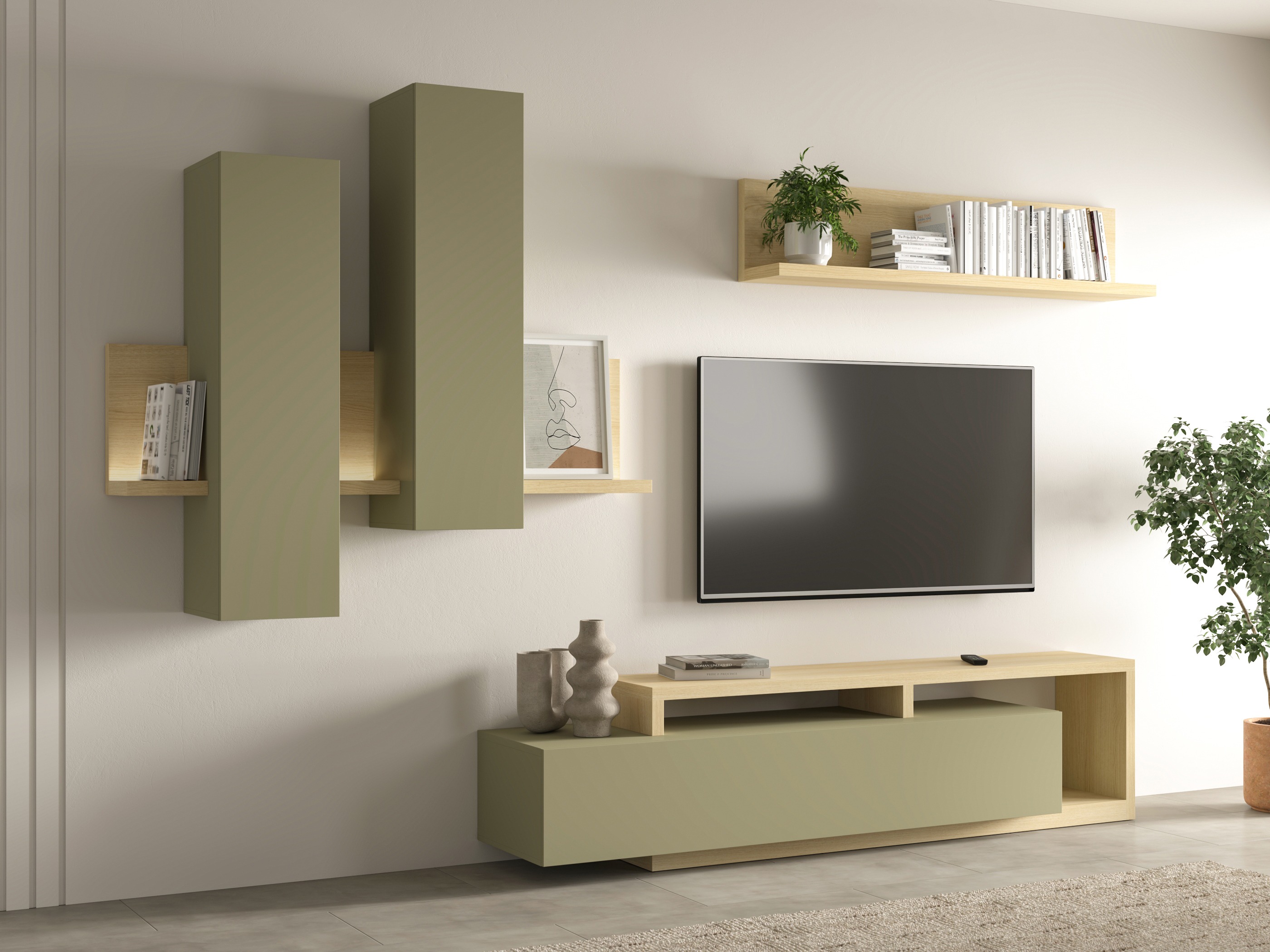 Living room set Lutiva 100 (Eucalyptus + Oak)