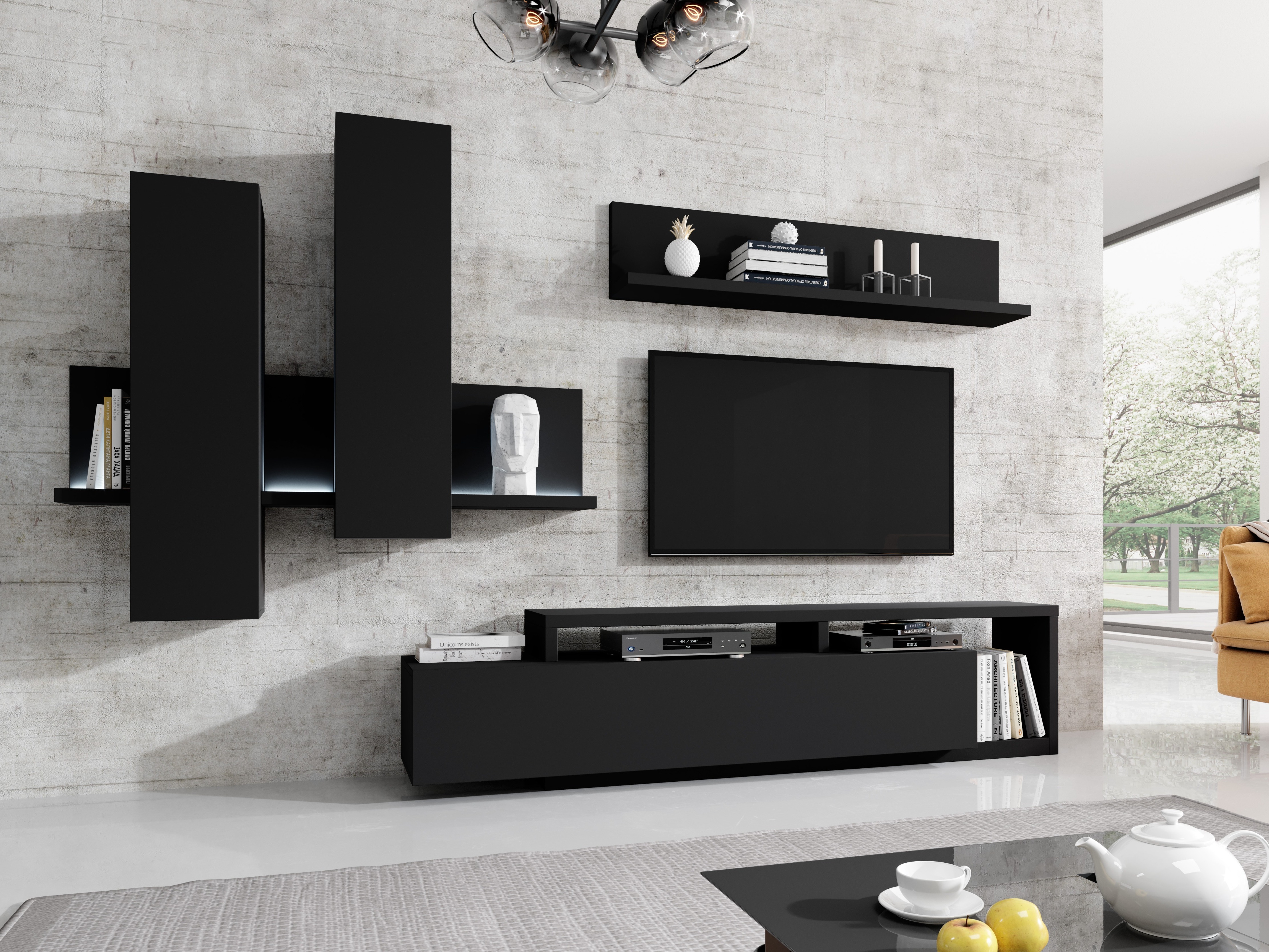 Living room set Lutiva 100 (Matte black)