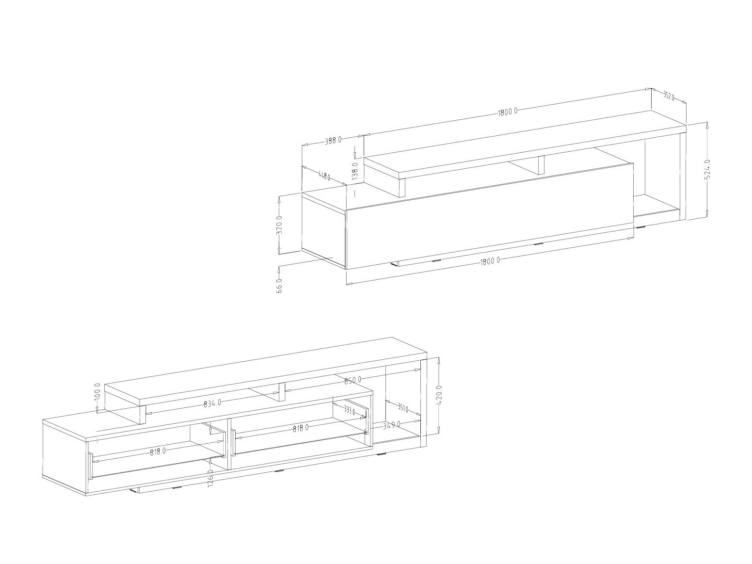 TV stand Lutiva 103 (Eucalyptus + Oak)