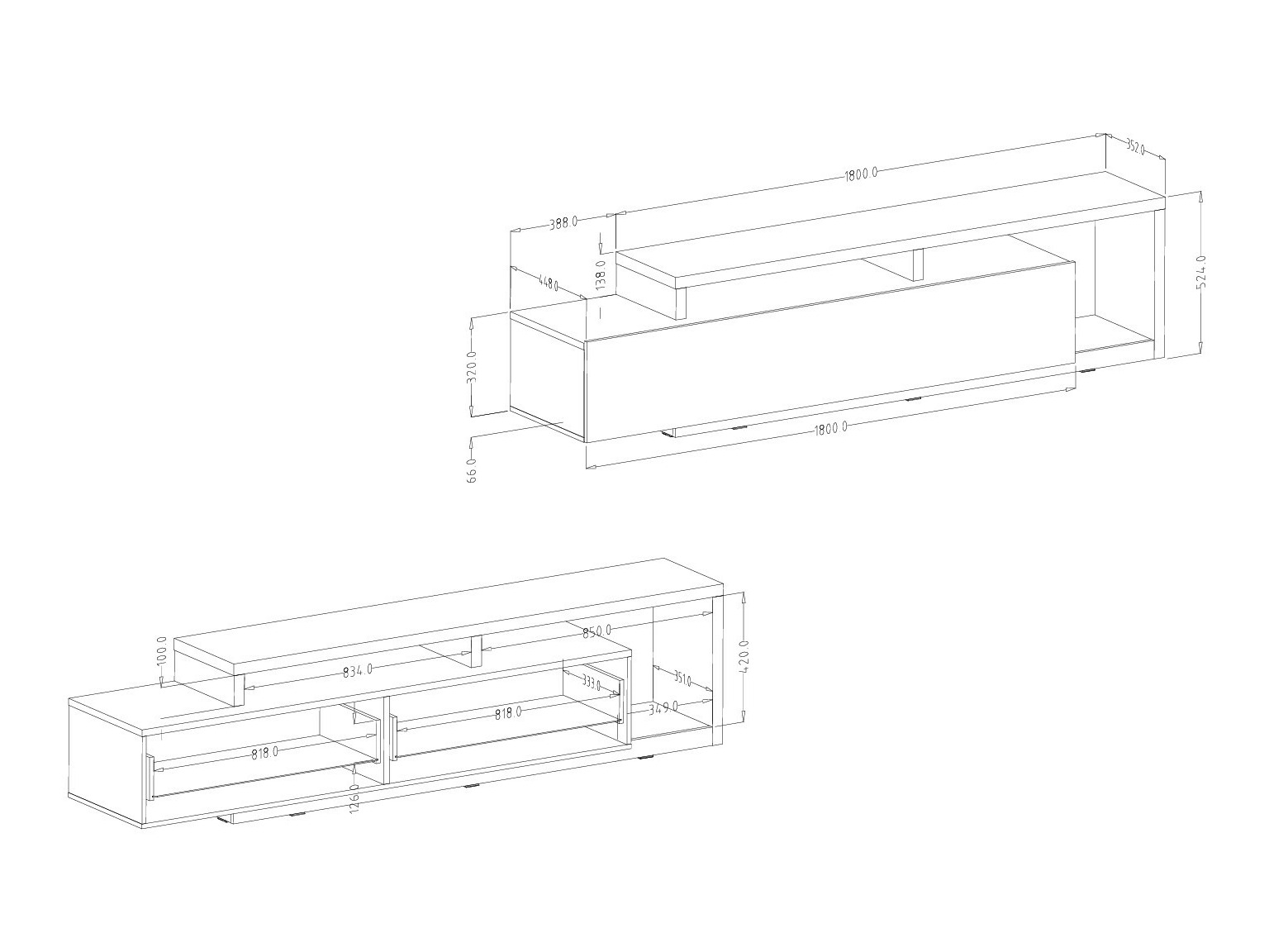 TV stand Lutiva 103 (Matera grey + Dark spruce)