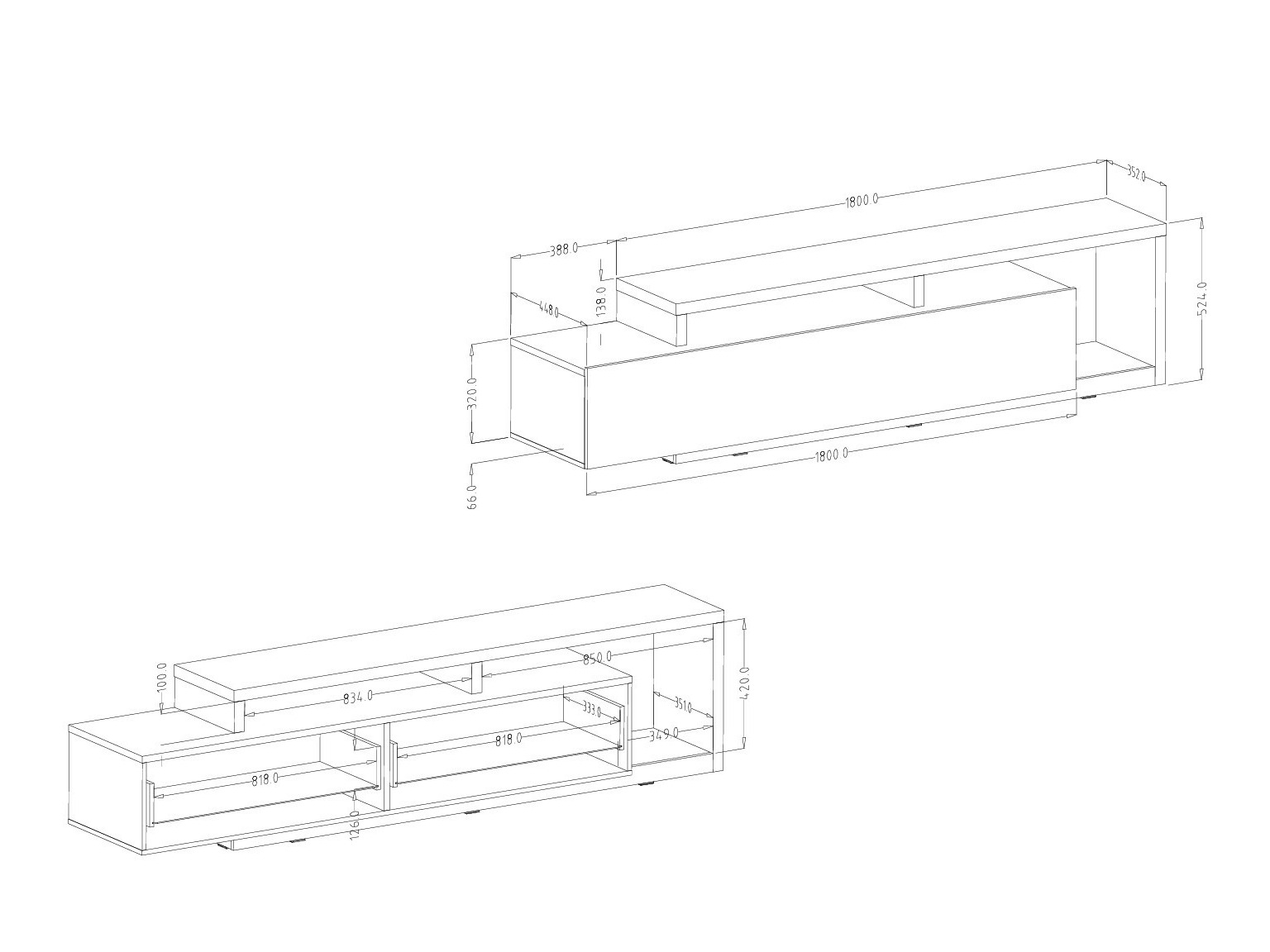 TV stand Lutiva 103 (Matte black)