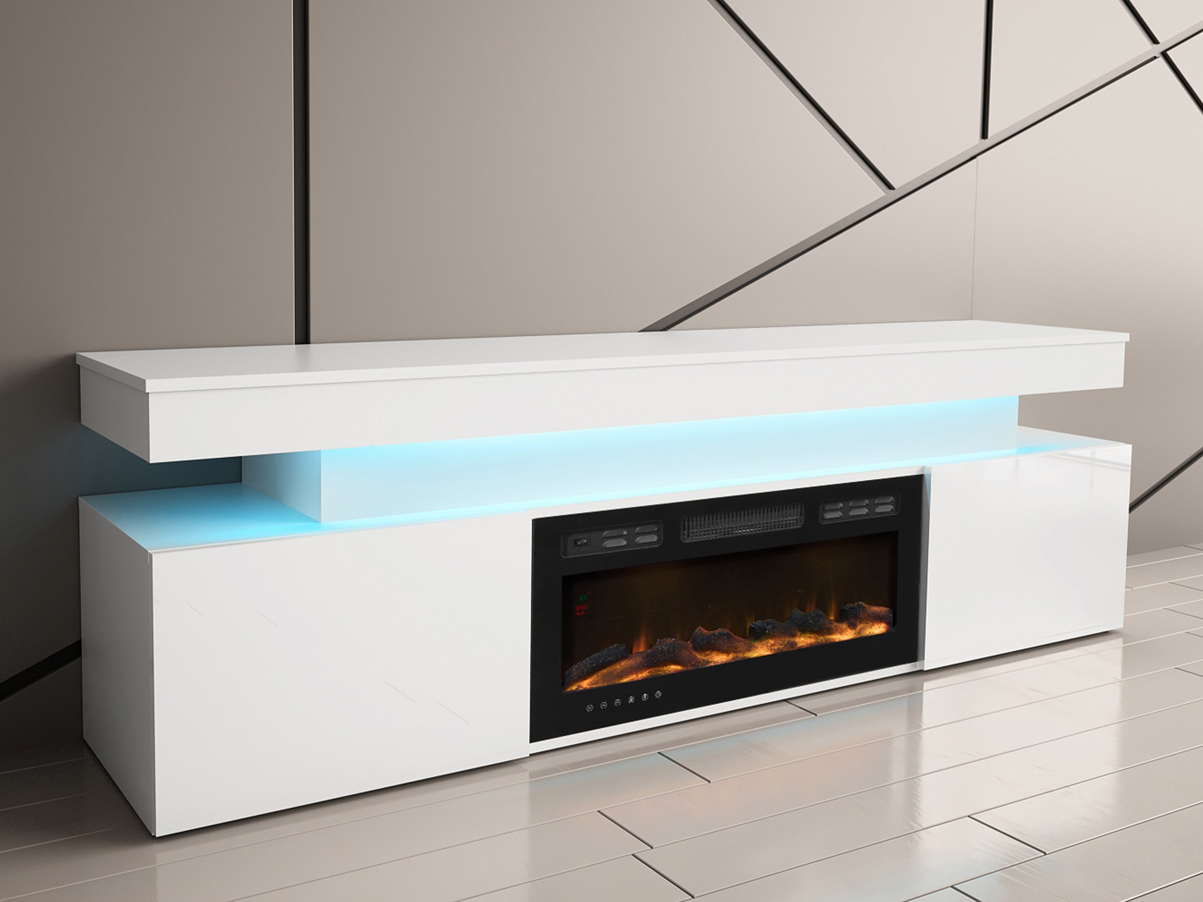 TV stand Monfero 104 (White + Glossy white)