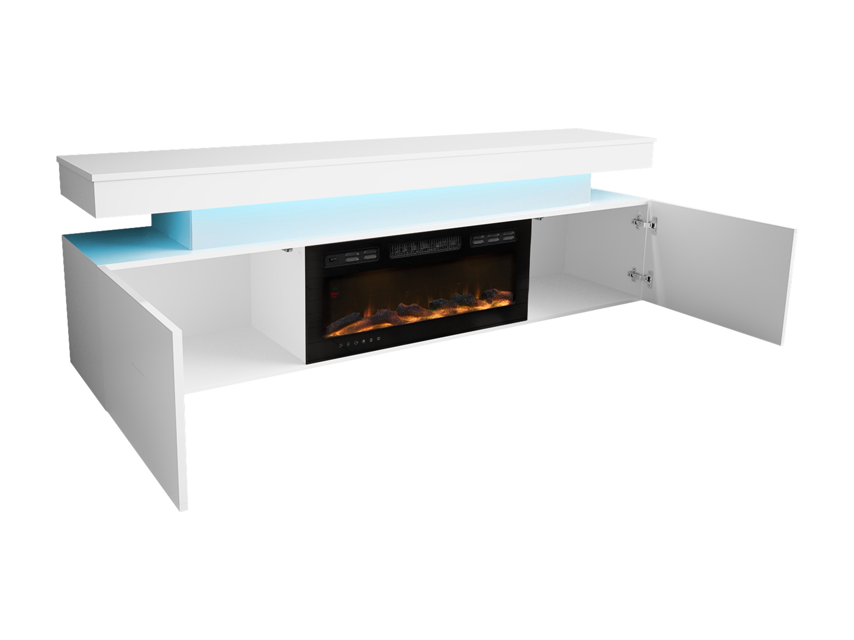 TV stand Monfero I (Black + Glossy black)