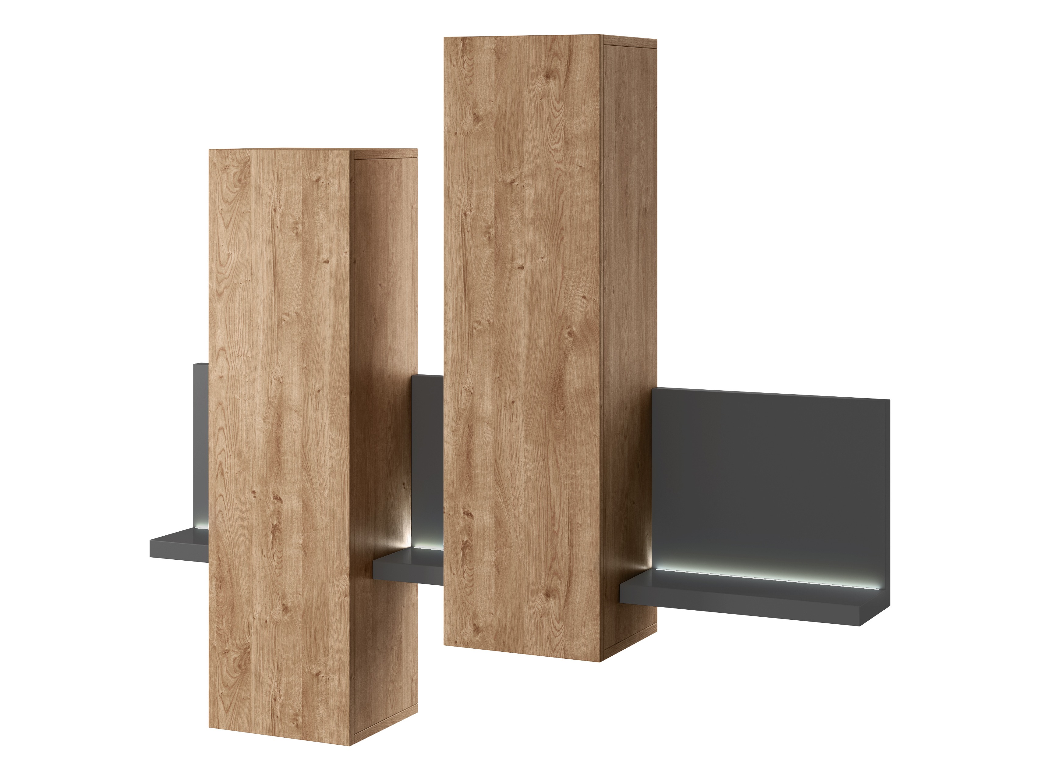 Wall cabinet Lutiva 101 (Anthracite + Ribbec oak)