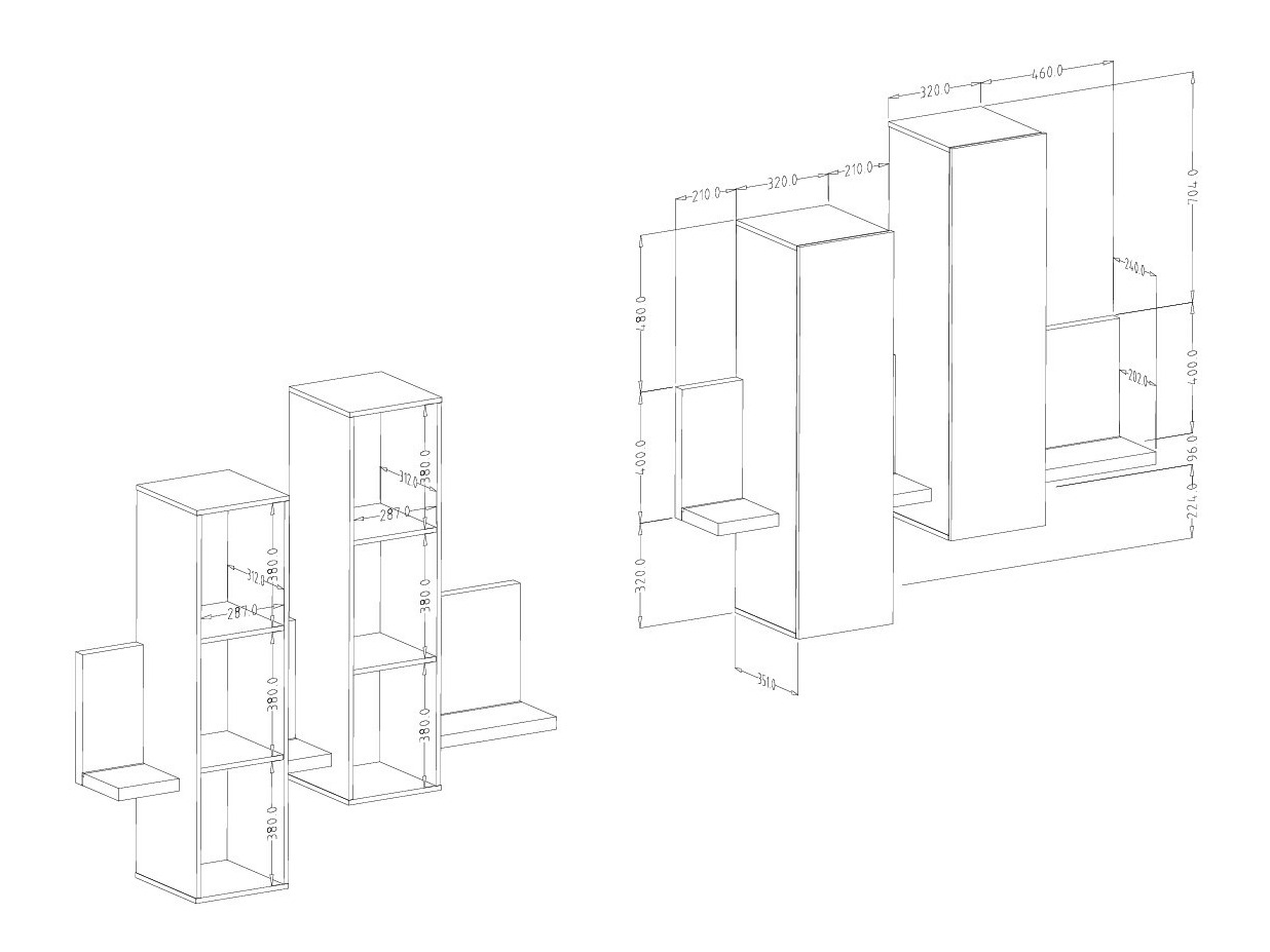 Wall cabinet Lutiva 101 (Eucalyptus + Oak)