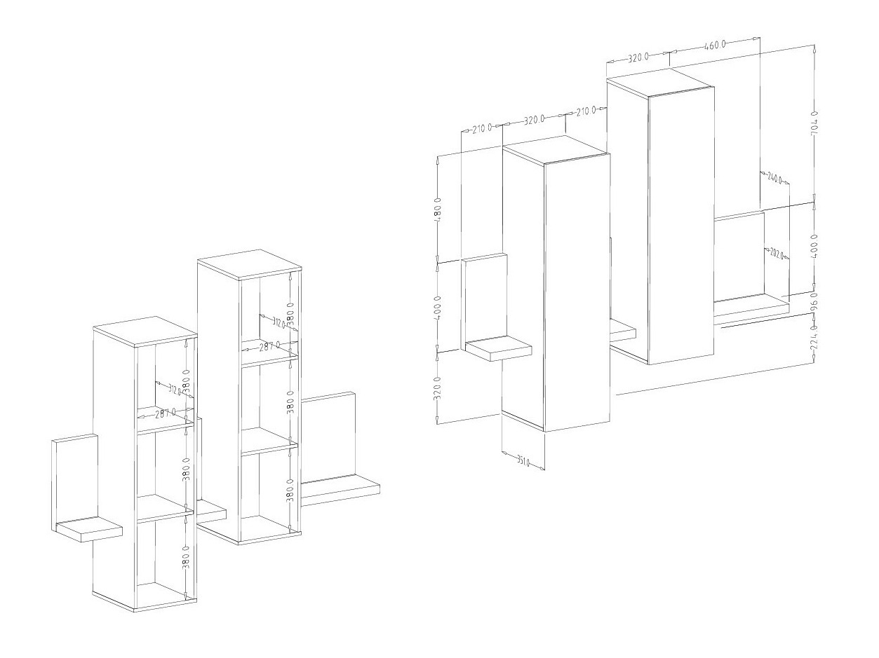 Wall cabinet Lutiva 101 (Matera grey + Dark spruce)