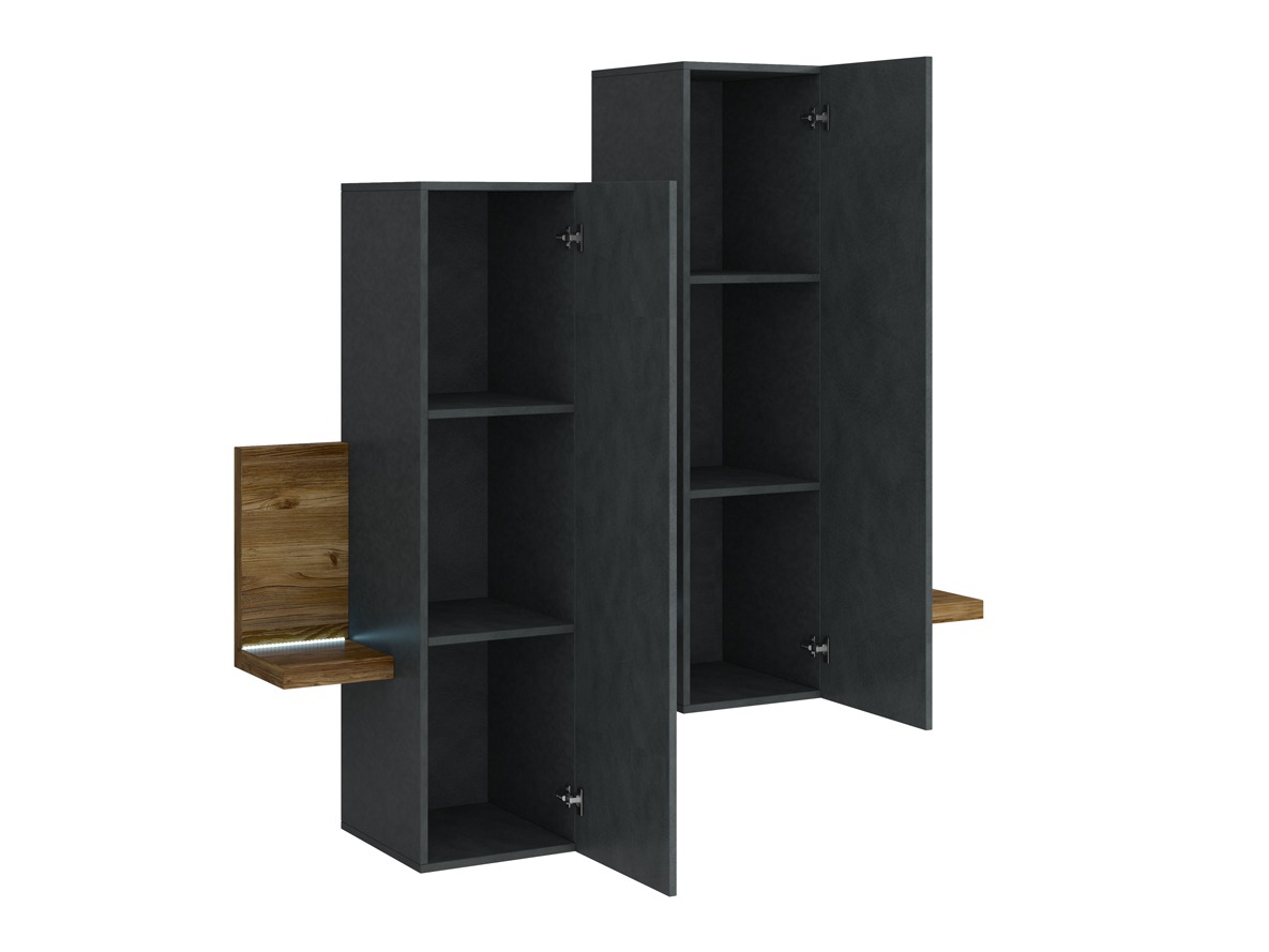 Wall cabinet Lutiva 101 (Matera grey + Dark spruce)