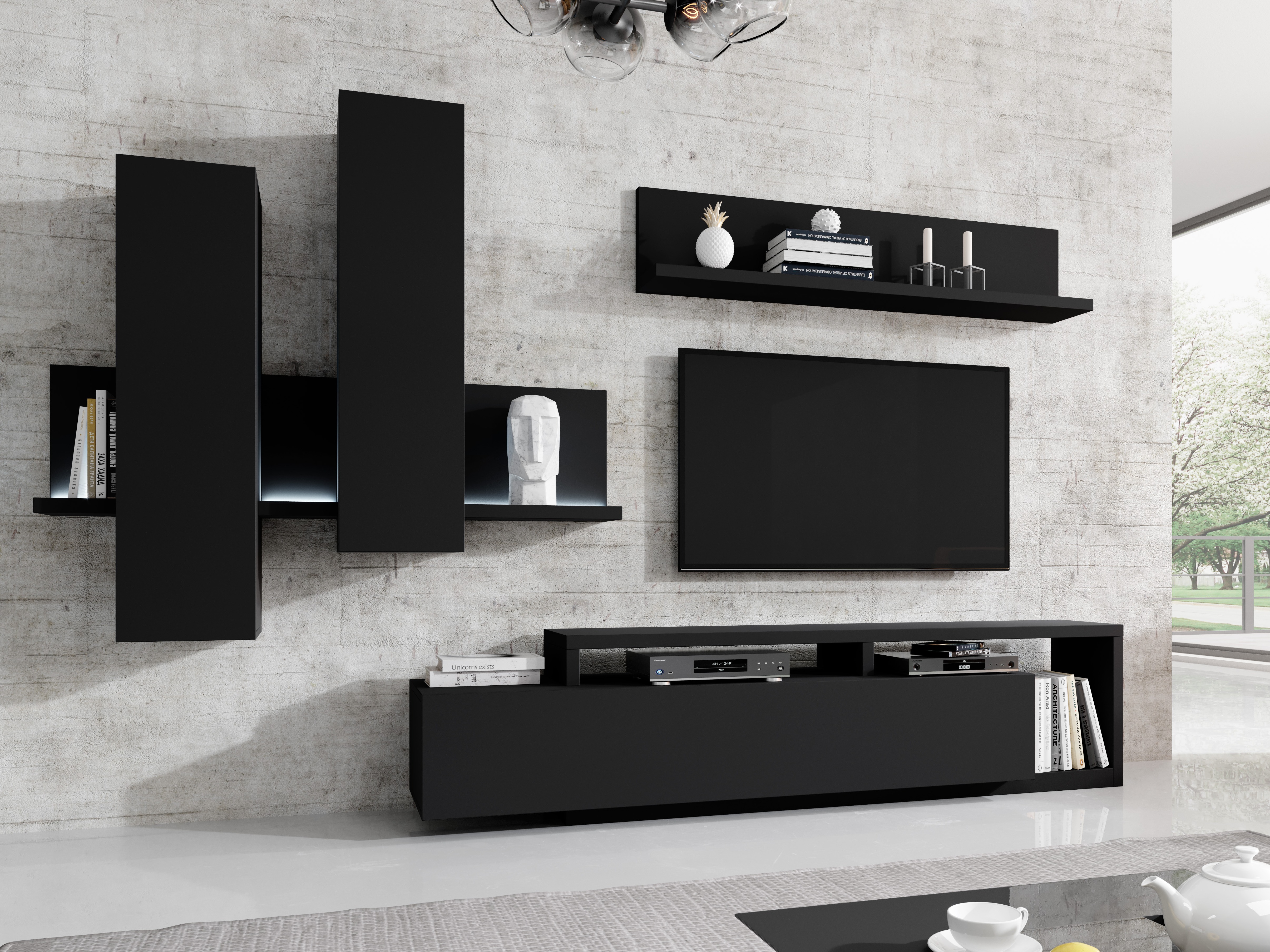 Wall cabinet Lutiva 101 (Matte black)