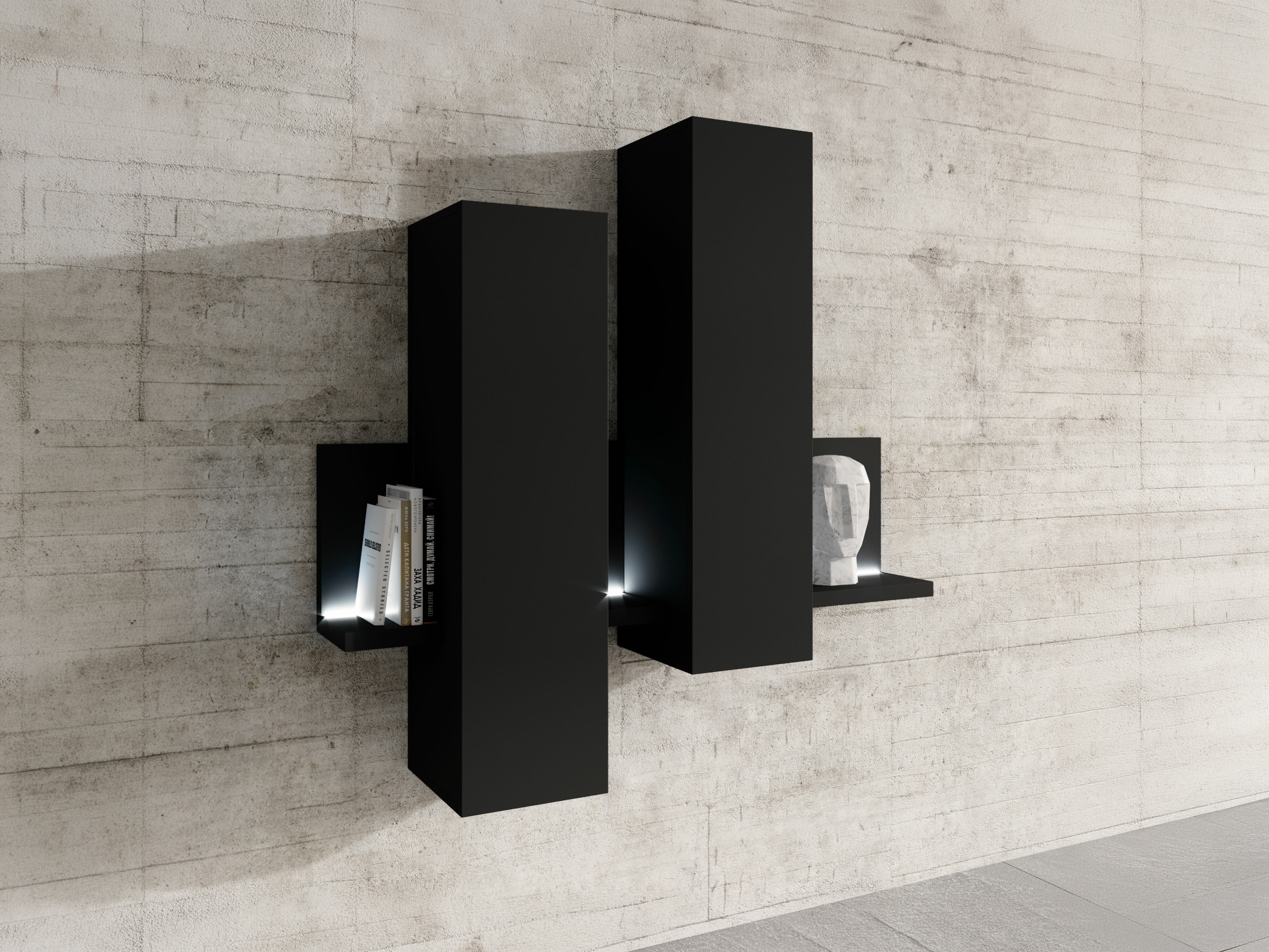 Wall cabinet Lutiva 101 (Matte black)