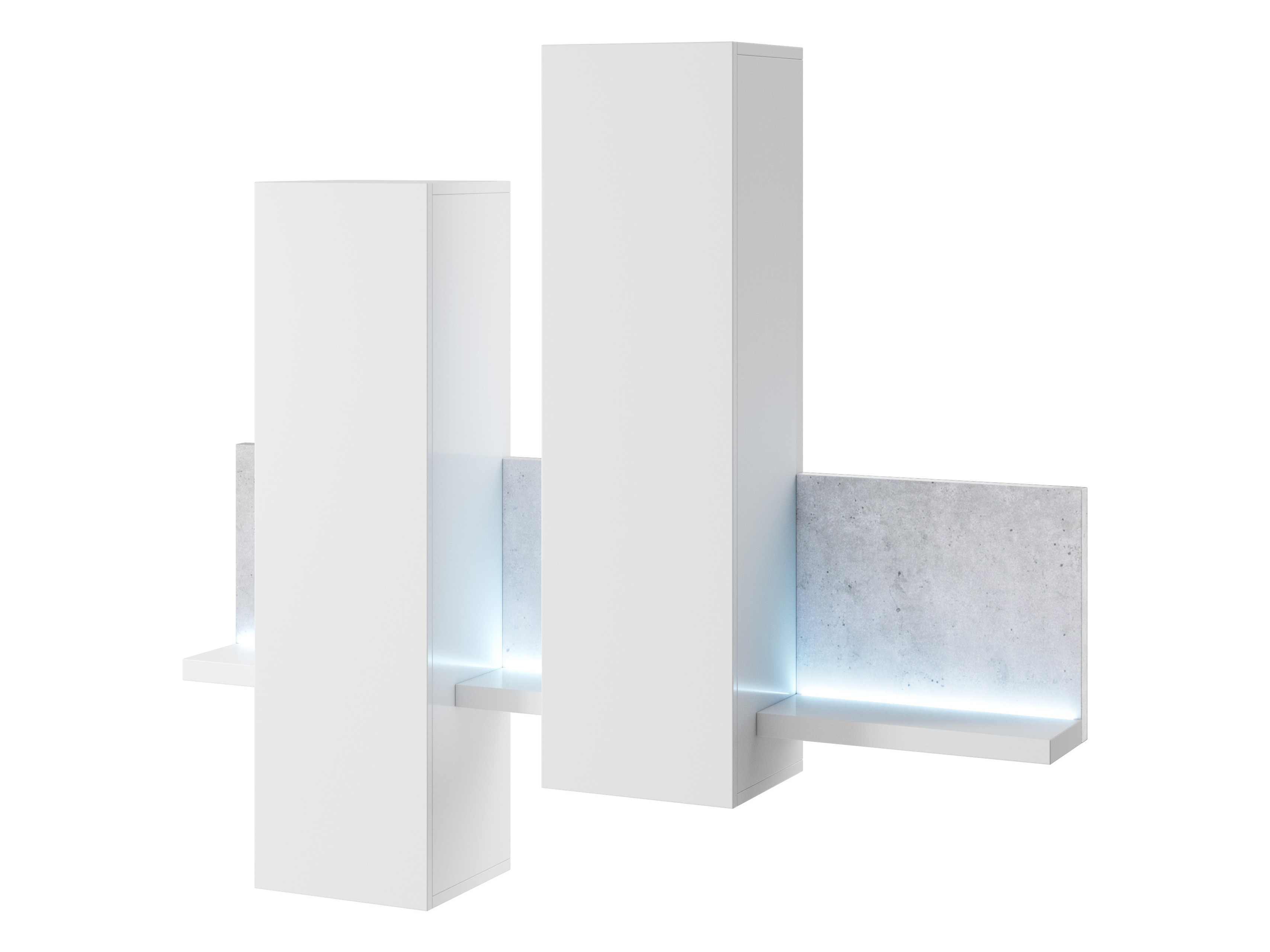 Wall cabinet Lutiva 101 (White + Concrete)