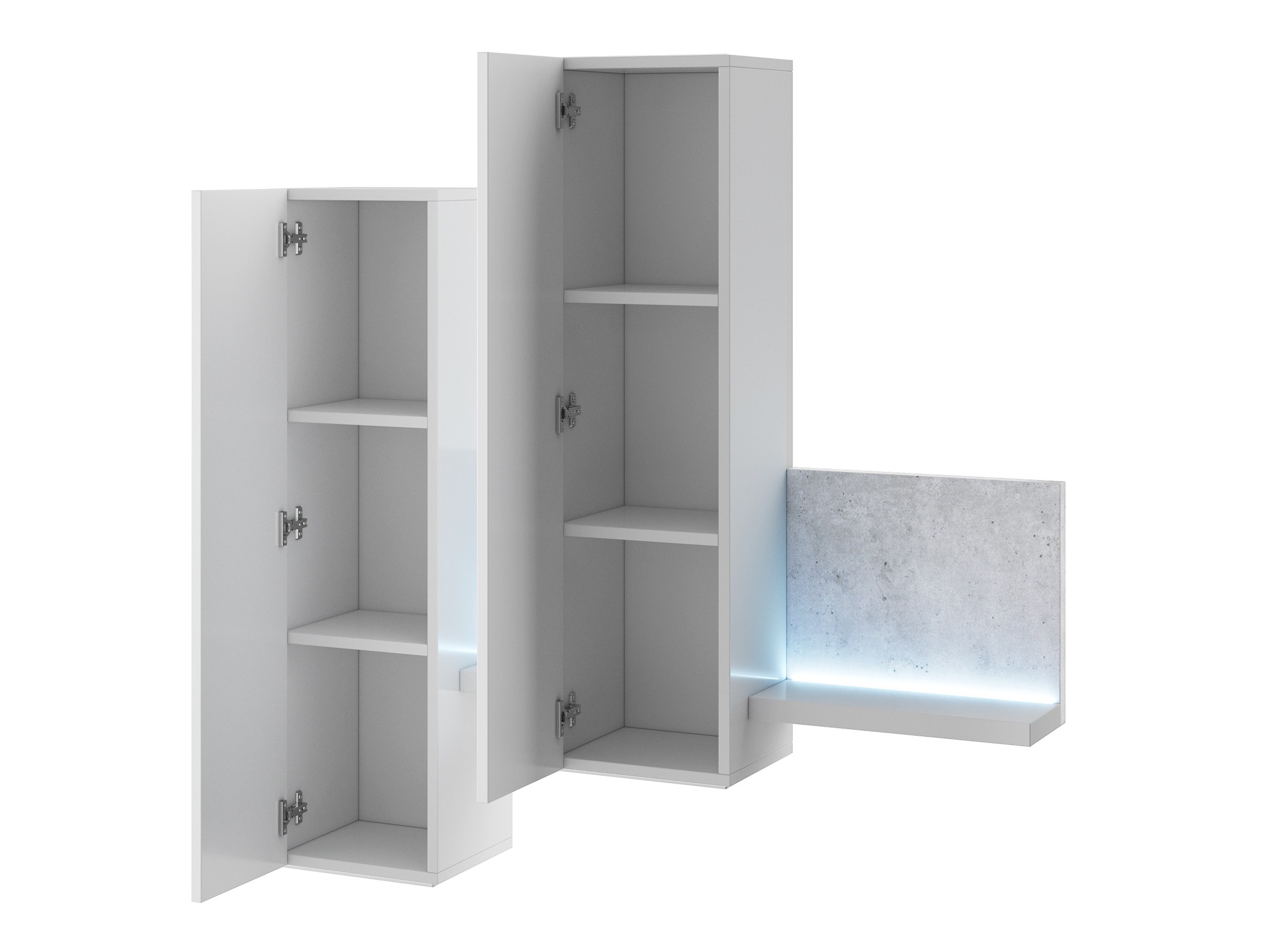 Wall cabinet Lutiva 101 (White + Concrete)