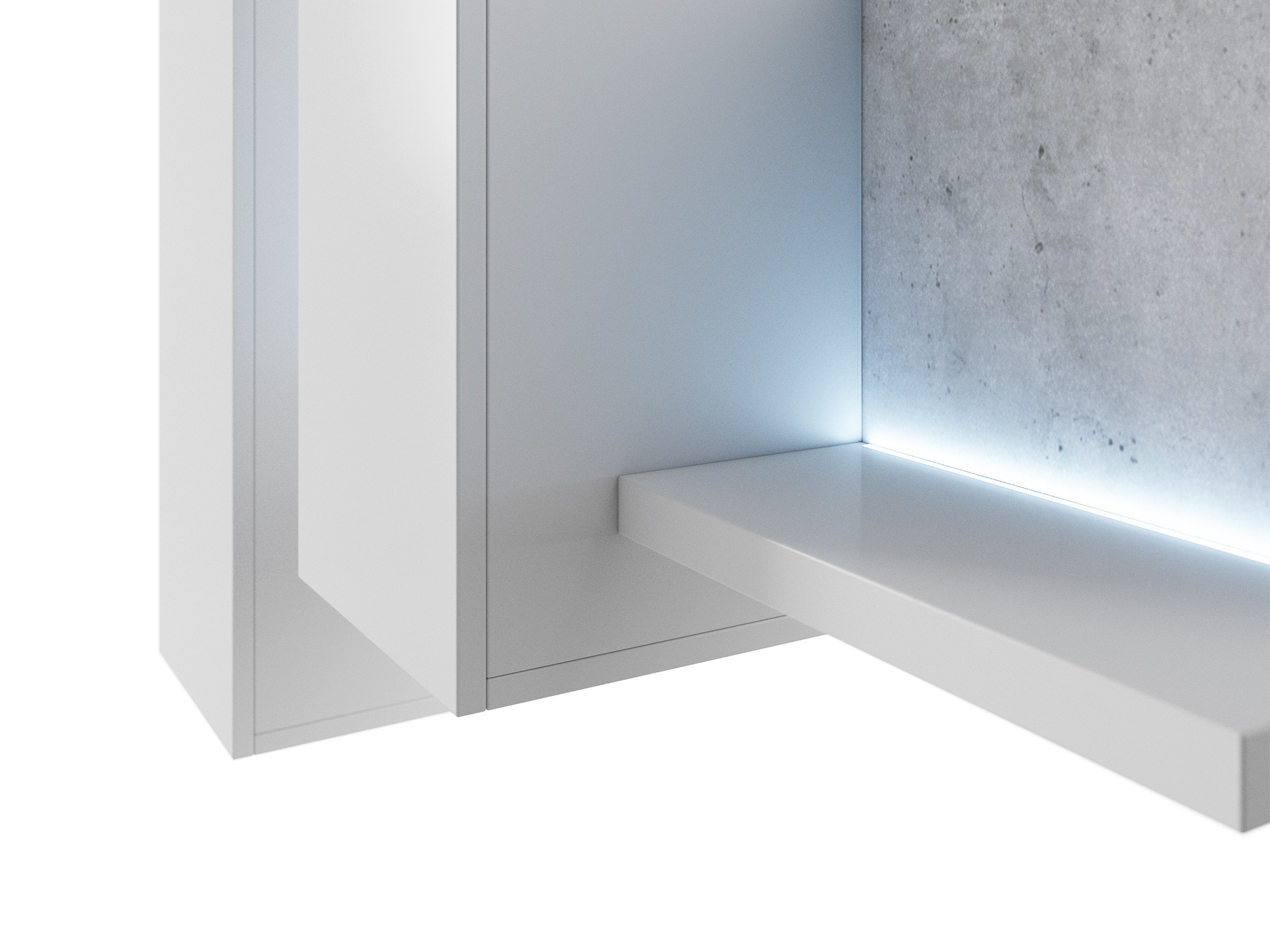 Wall cabinet Lutiva 101 (White + Concrete)