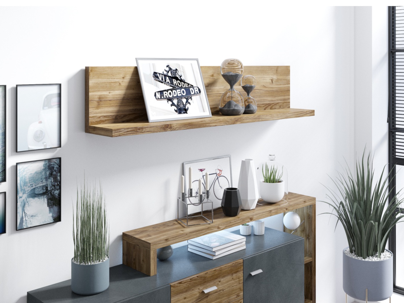 Wall shelf Lutiva 102 (Dark spruce)