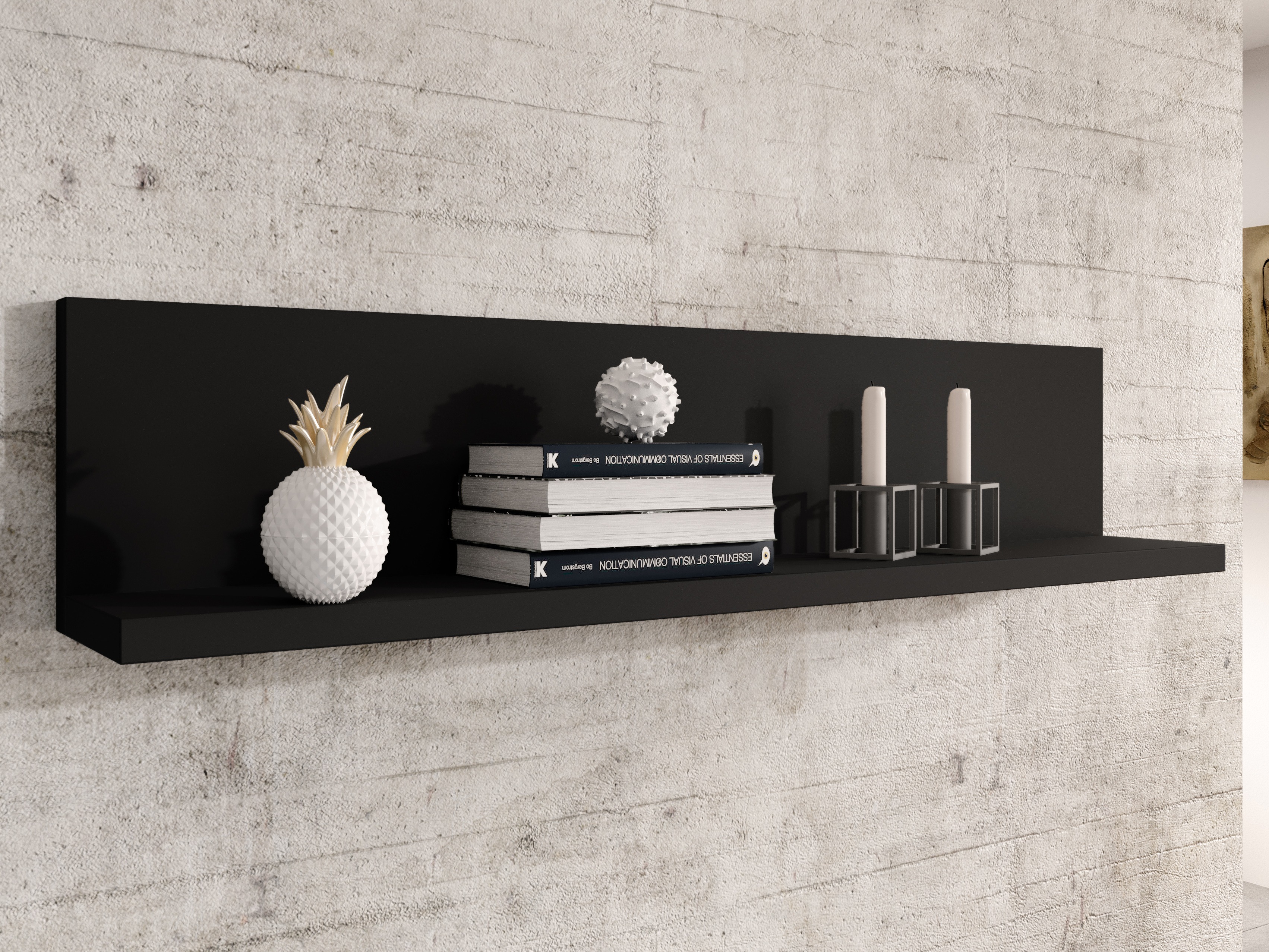 Wall shelf Lutiva 102 (Matte black)