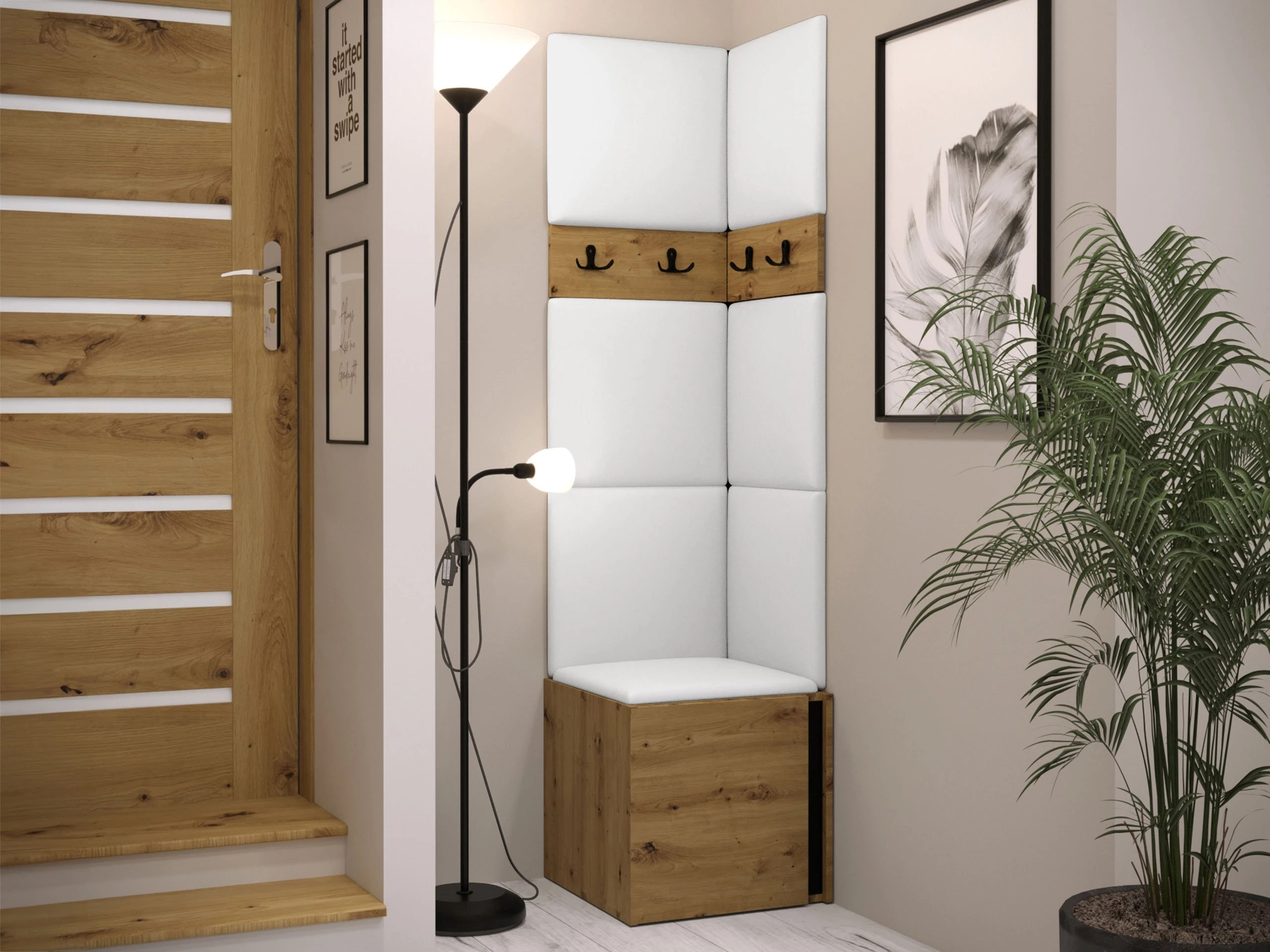 Hallway set Pinis XXI (Artisan oak + Black)