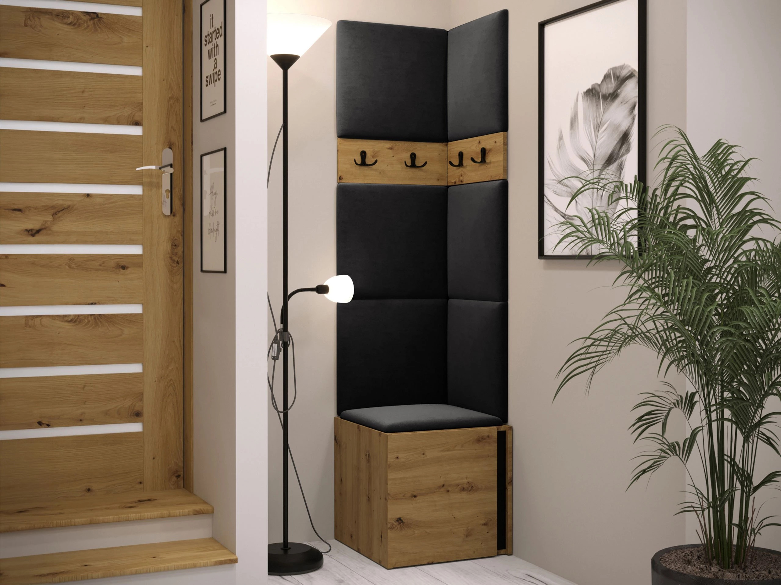 Hallway set Pinis XXI (Artisan oak + Black)