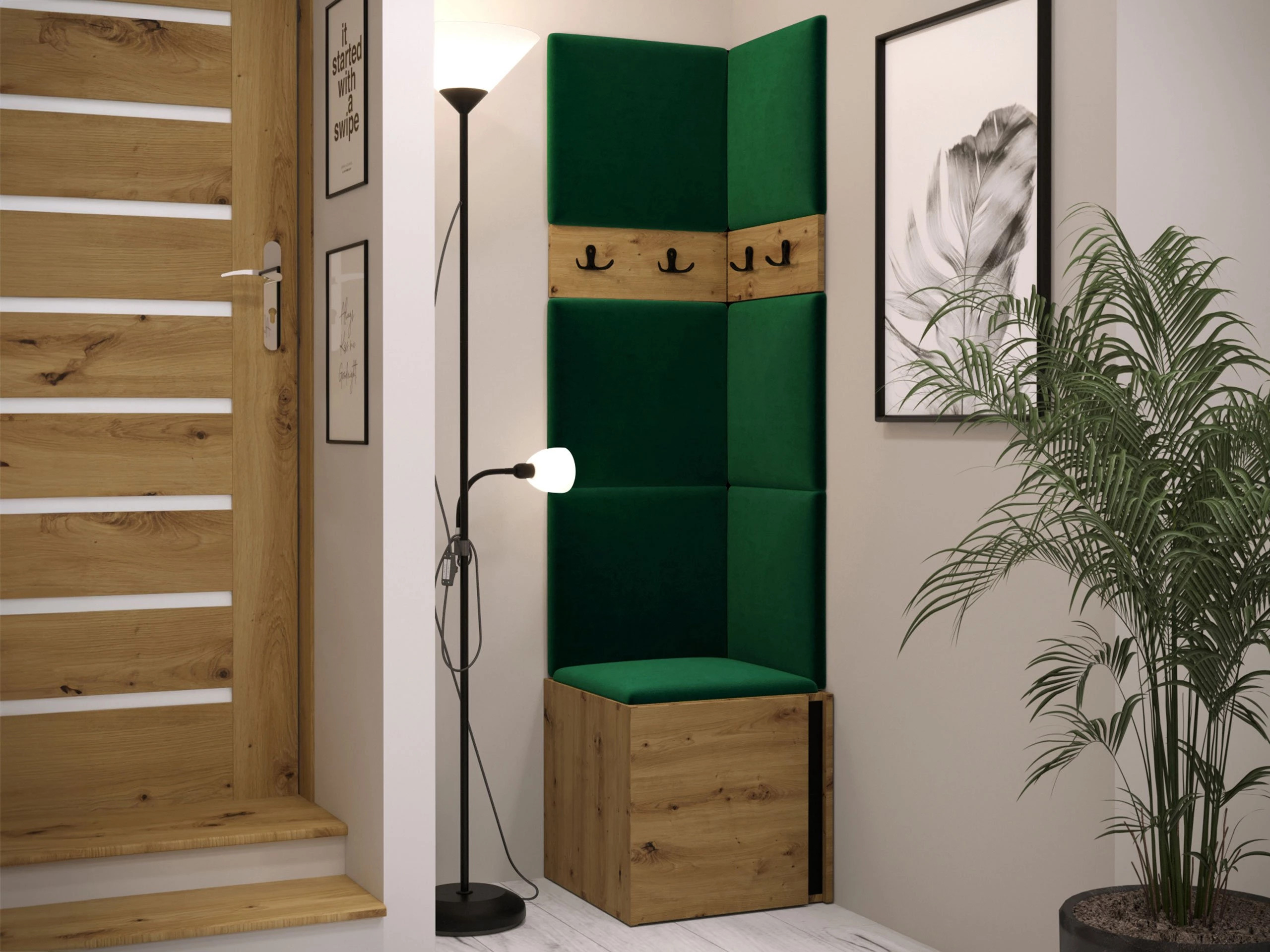 Hallway set Pinis XXI (Artisan oak + Black)