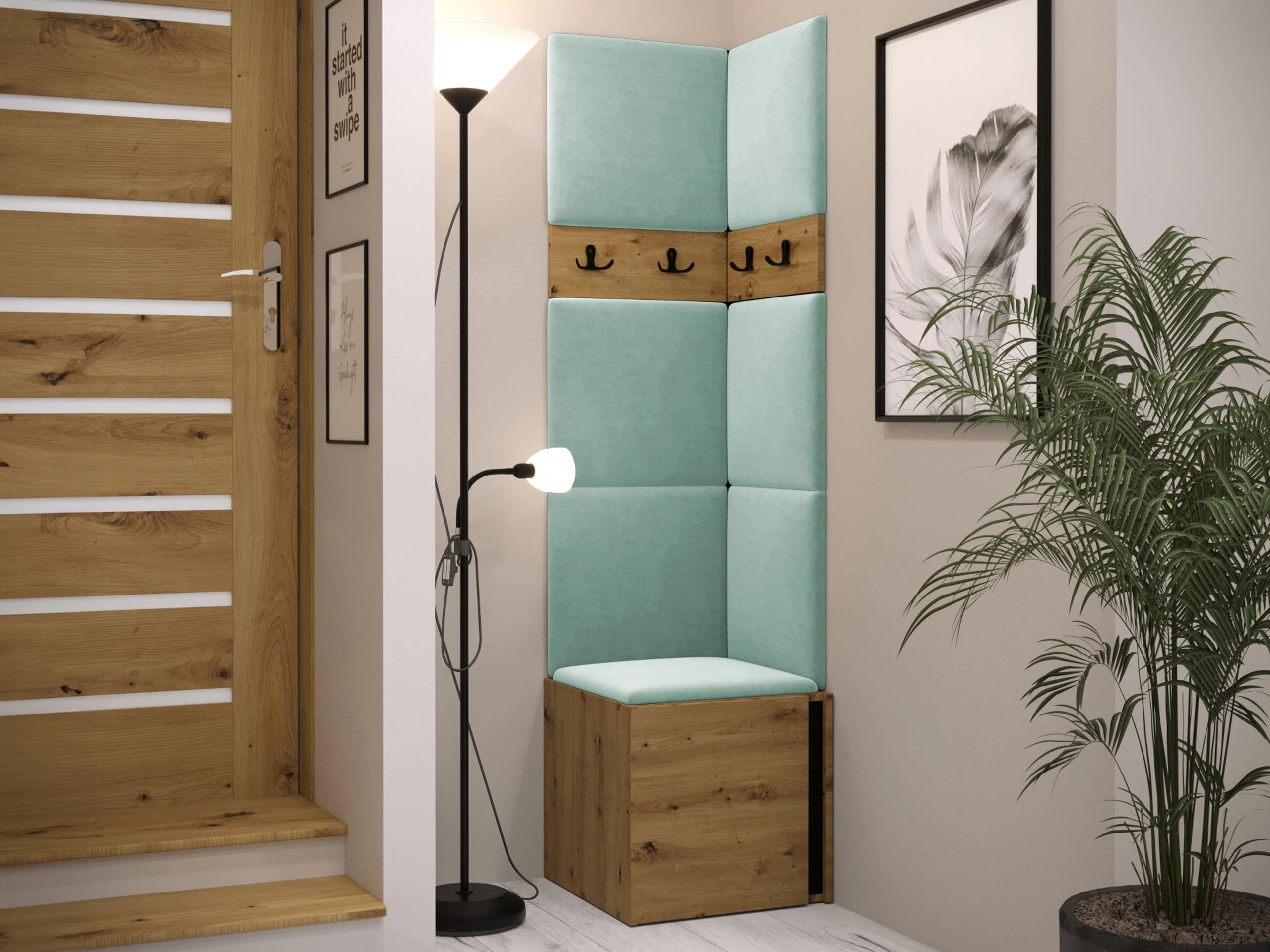 Hallway set Pinis XXI (Artisan oak + Black)