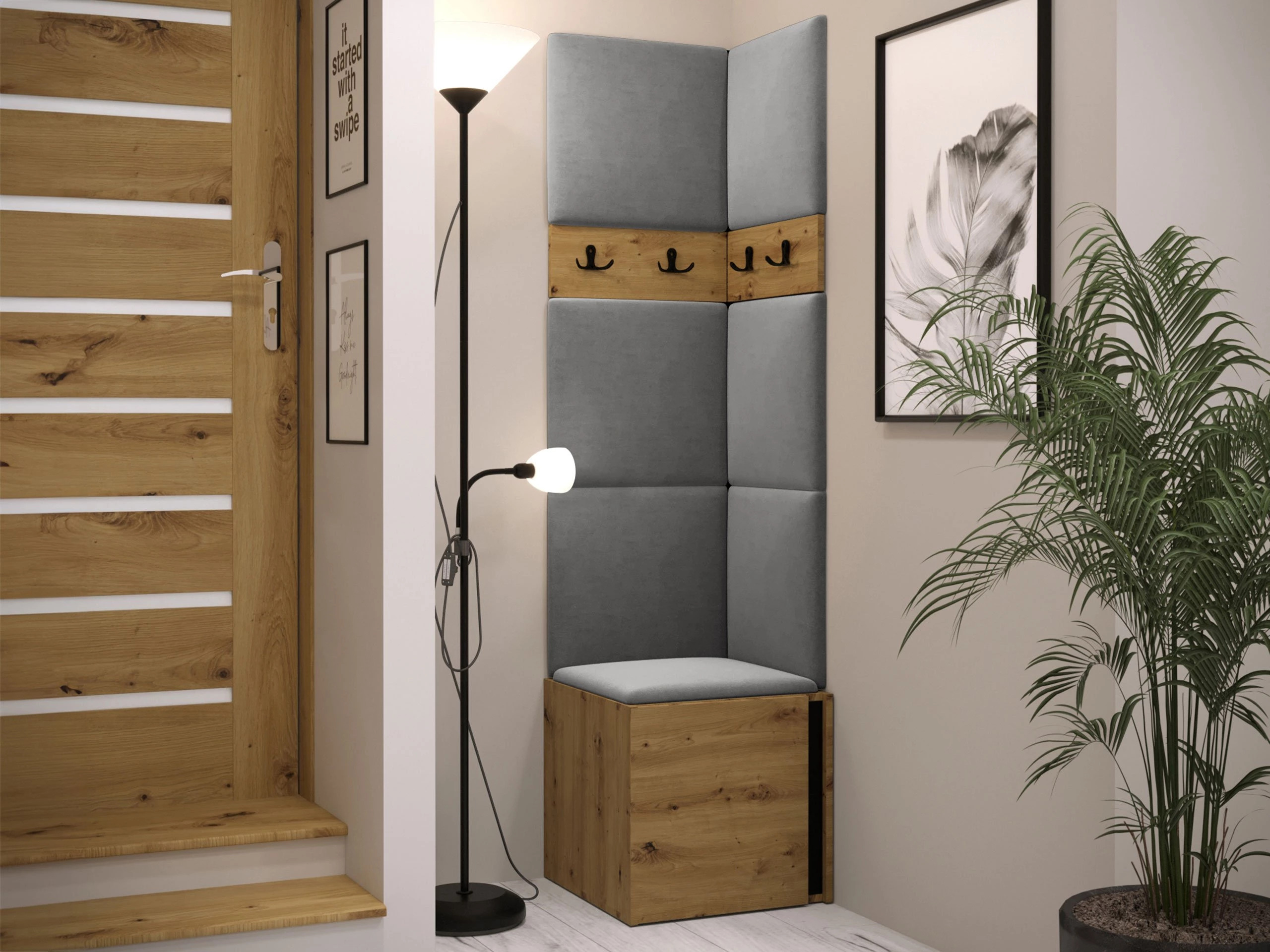 Hallway set Pinis XXI (Artisan oak + Black)