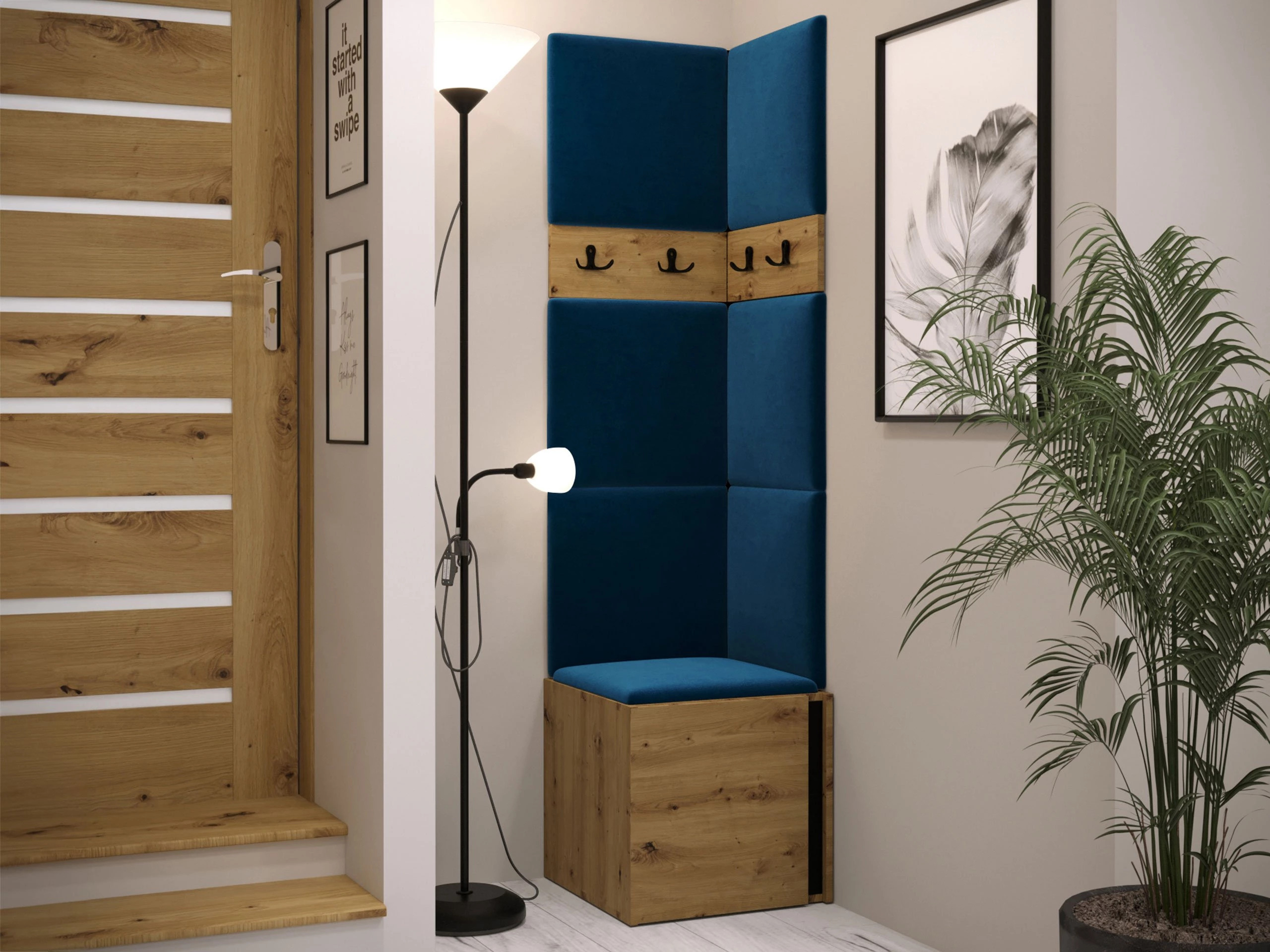 Hallway set Pinis XXI (Artisan oak + Black)