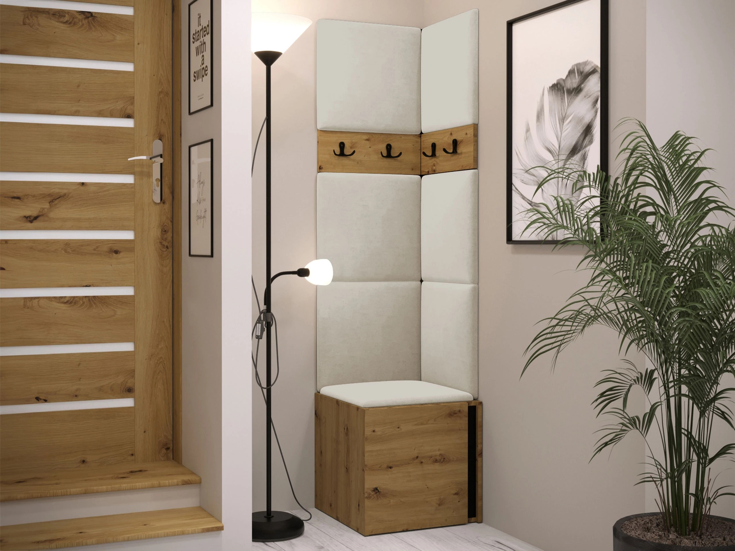 Hallway set Pinis XXI (Artisan oak + Black)