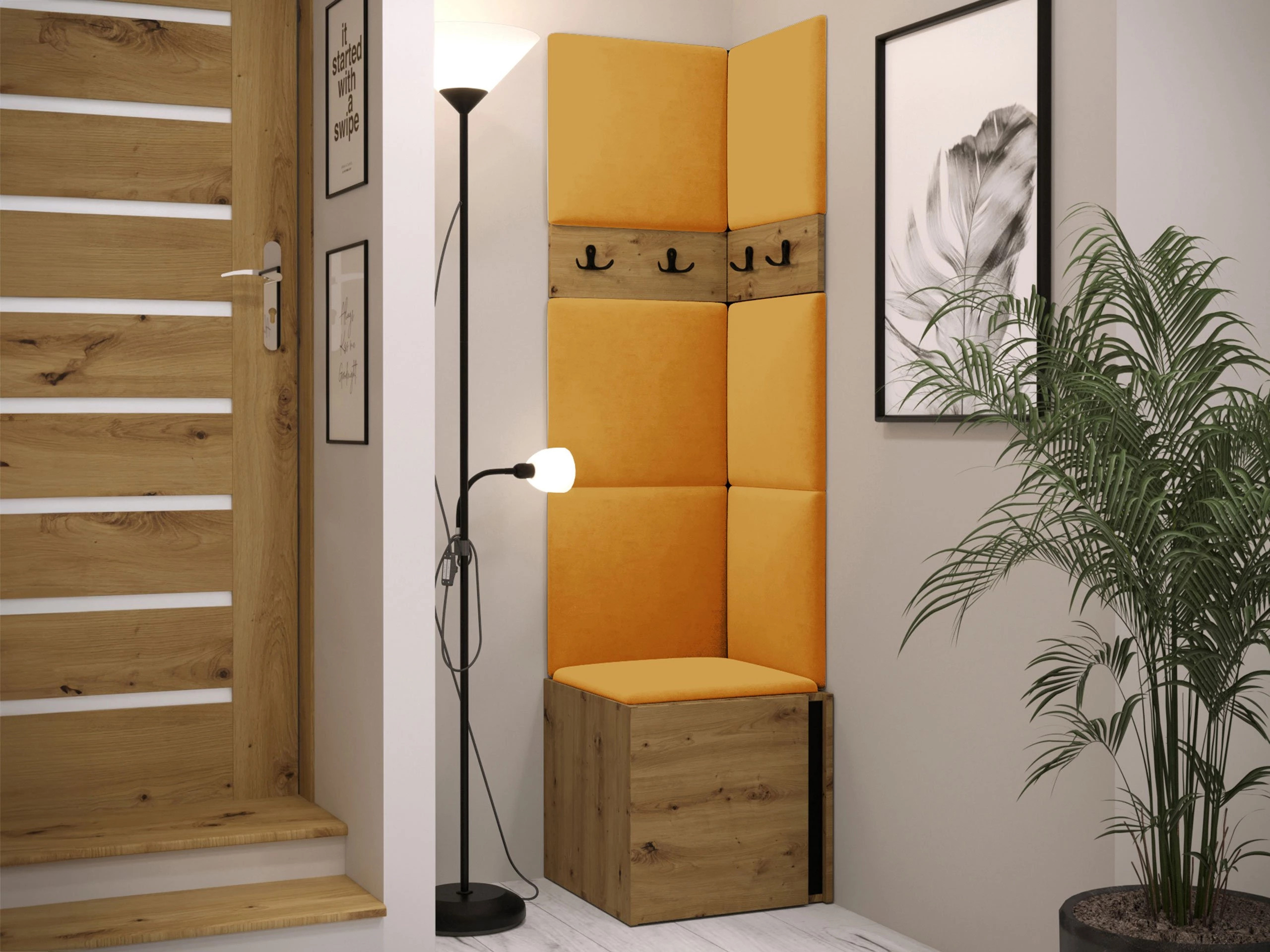 Hallway set Pinis XXI (Artisan oak + Black)