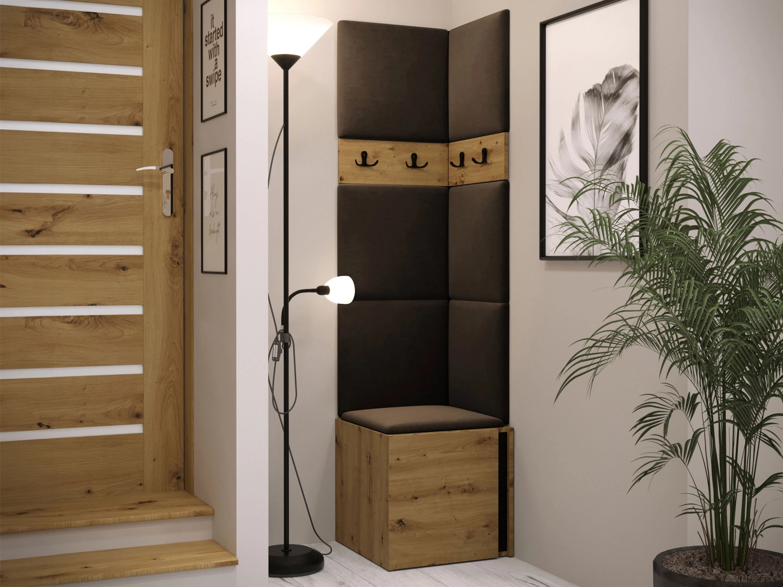 Hallway set Pinis XXI (Artisan oak + Black)