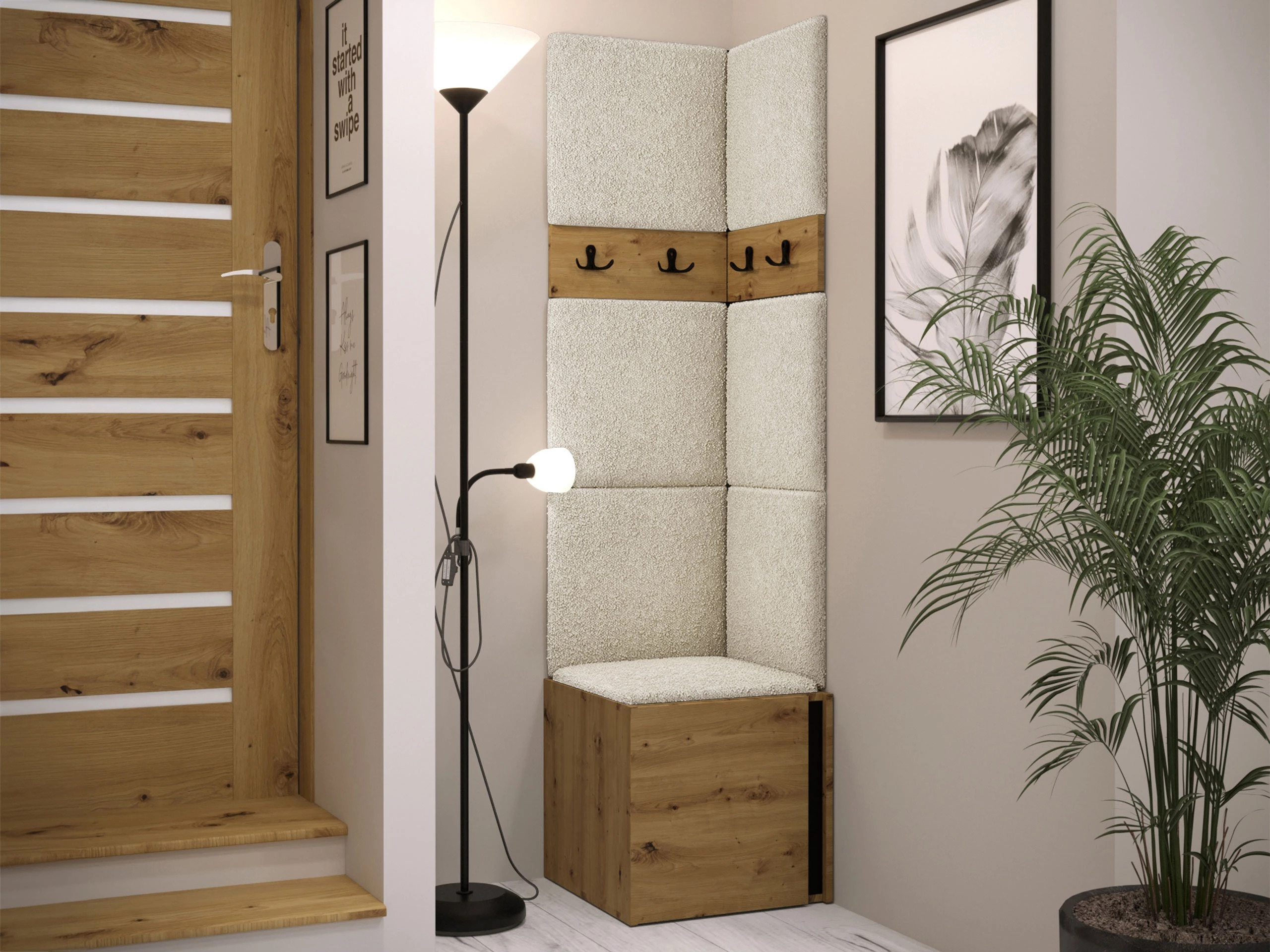 Hallway set Pinis XXI (Artisan oak + Black)