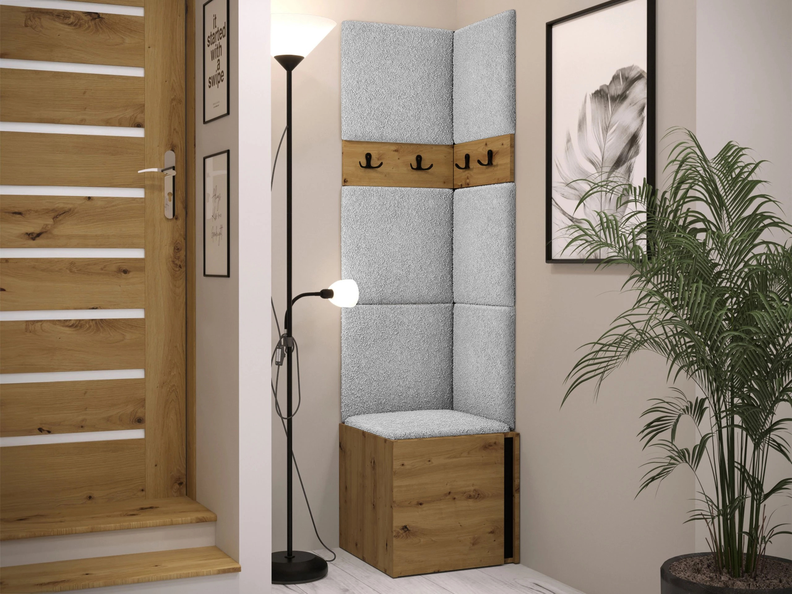 Hallway set Pinis XXI (Artisan oak + Black)