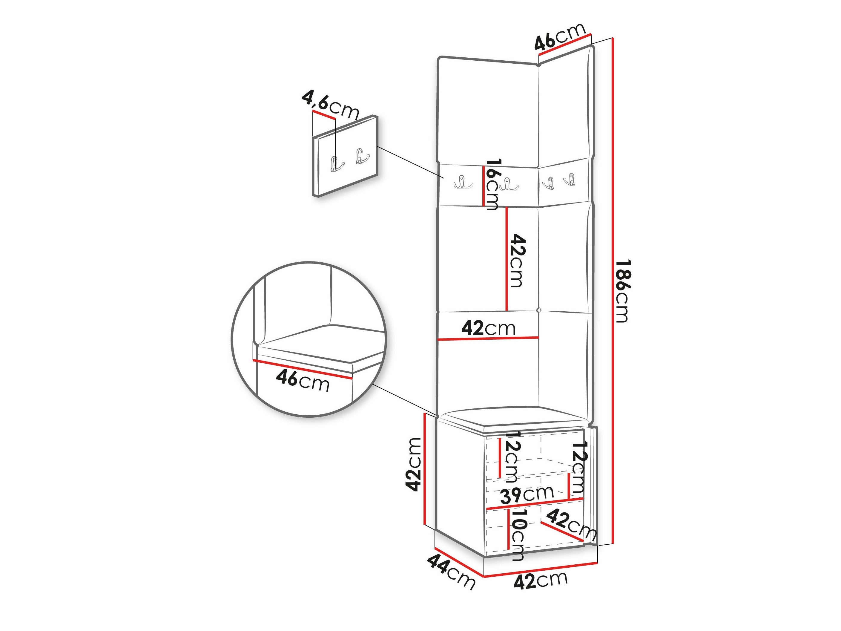 Hallway set Pinis XXI (Graphite)