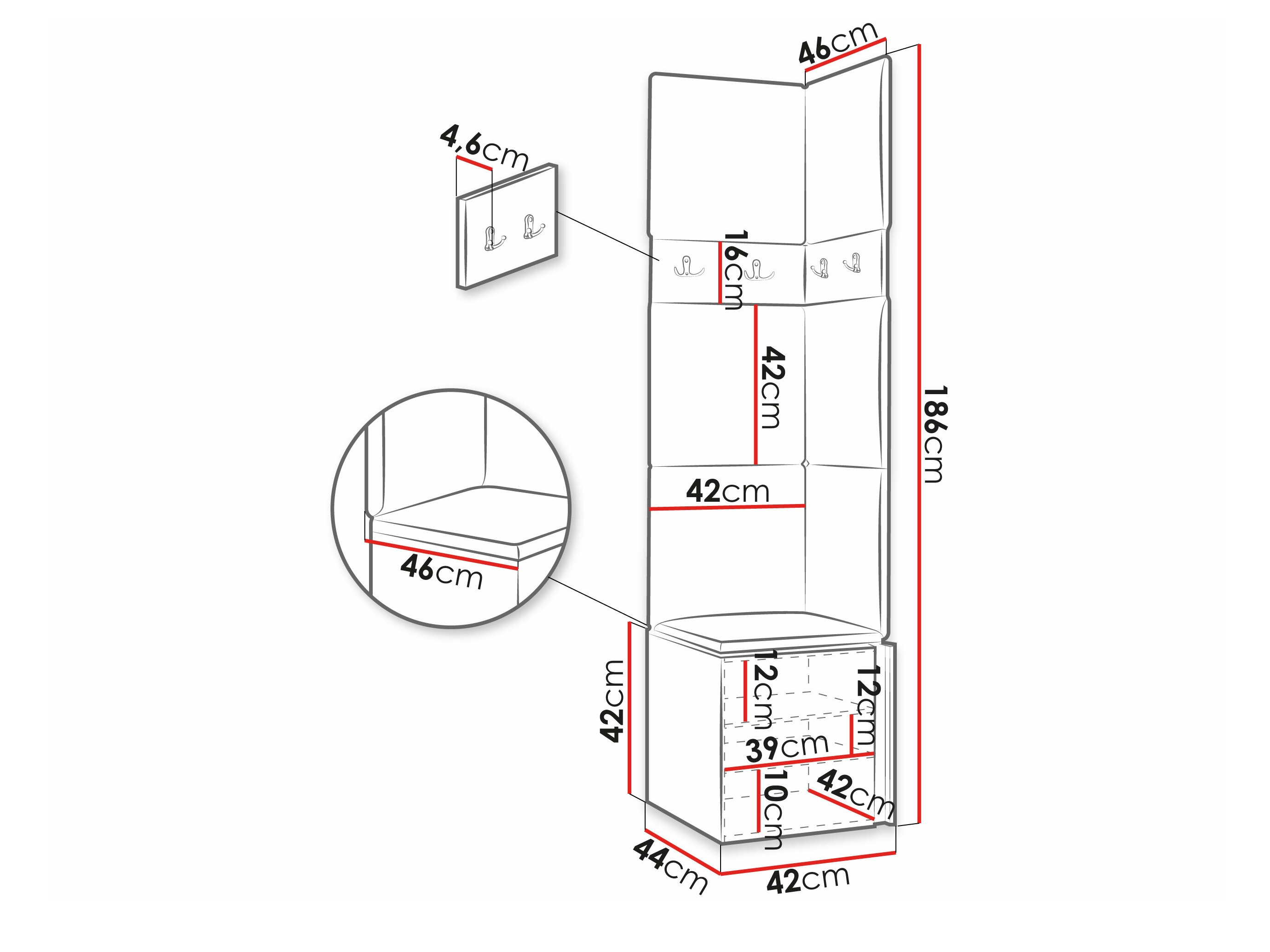 Hallway set Pinis XXI (Graphite)