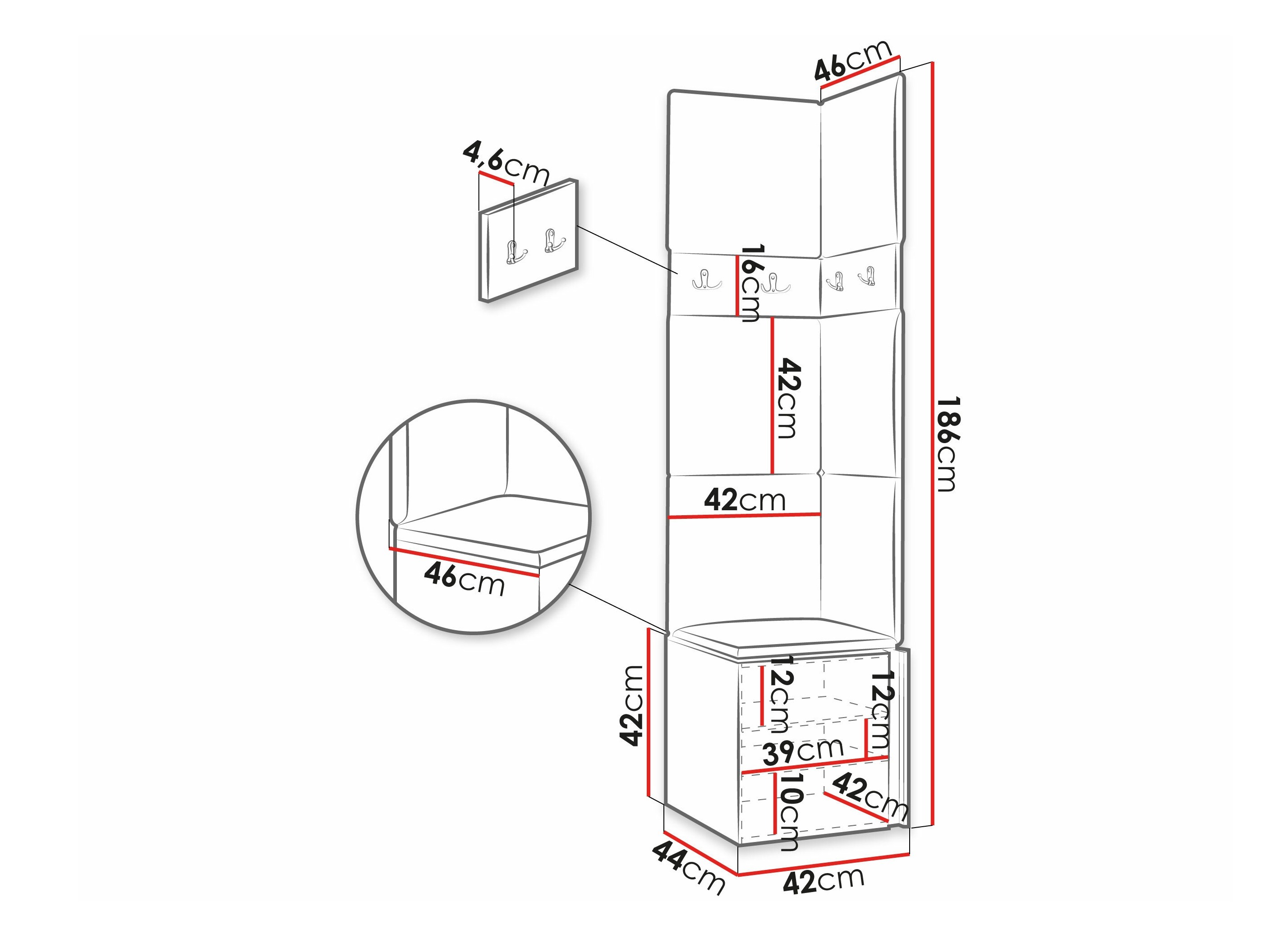 Hallway set Pinis XXI (Graphite)