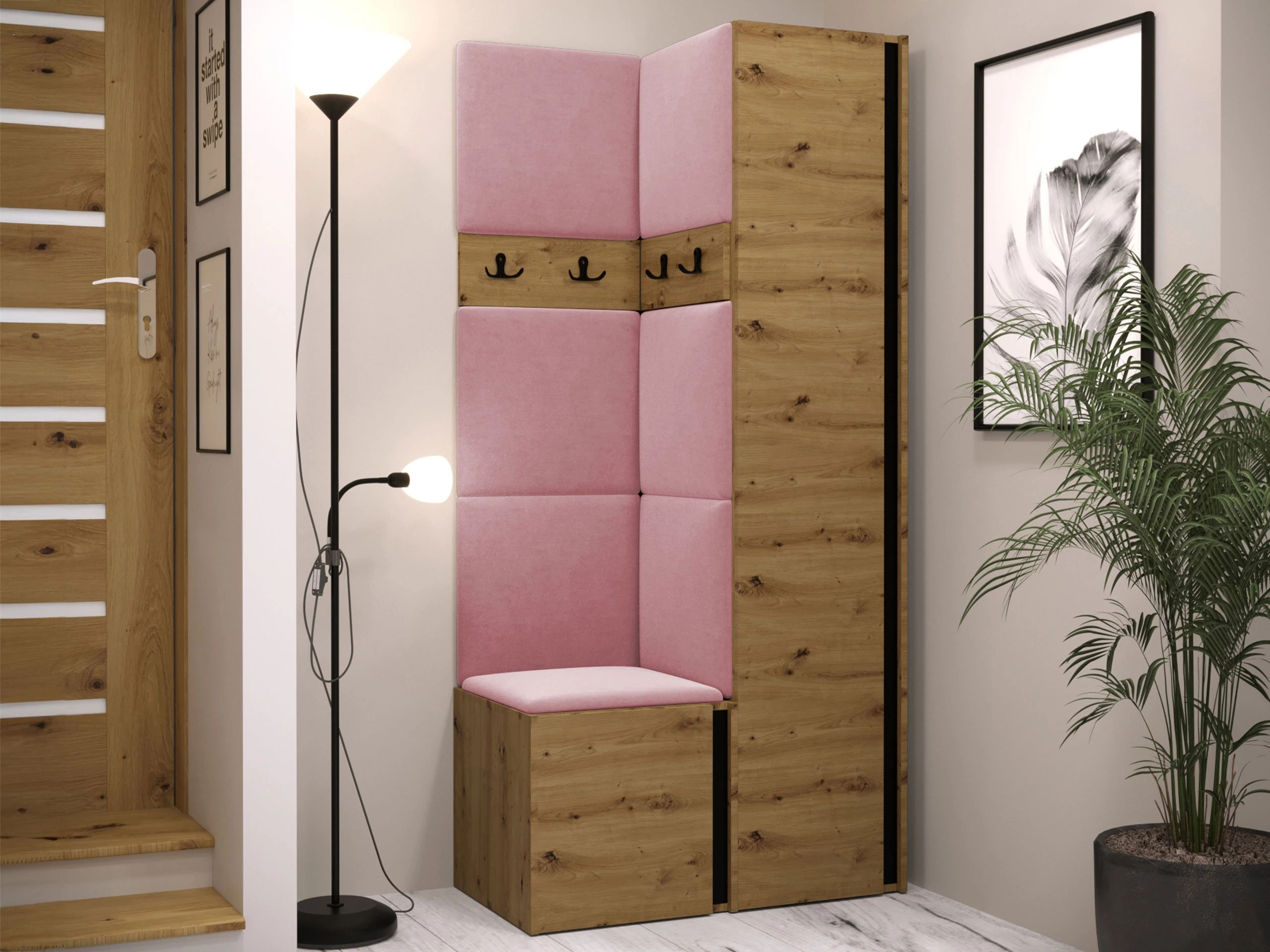 Hallway set Pinis XXIV (Artisan oak + Black)